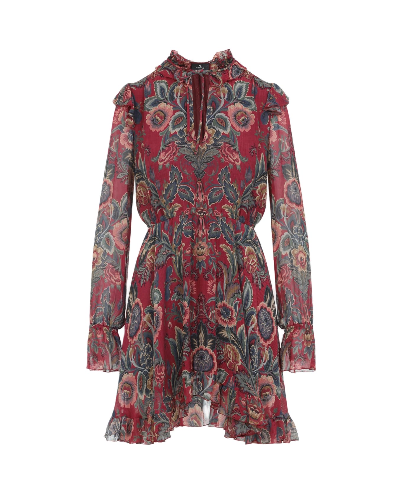 Etro Mini Dress - Stampa F.do Bordeaux