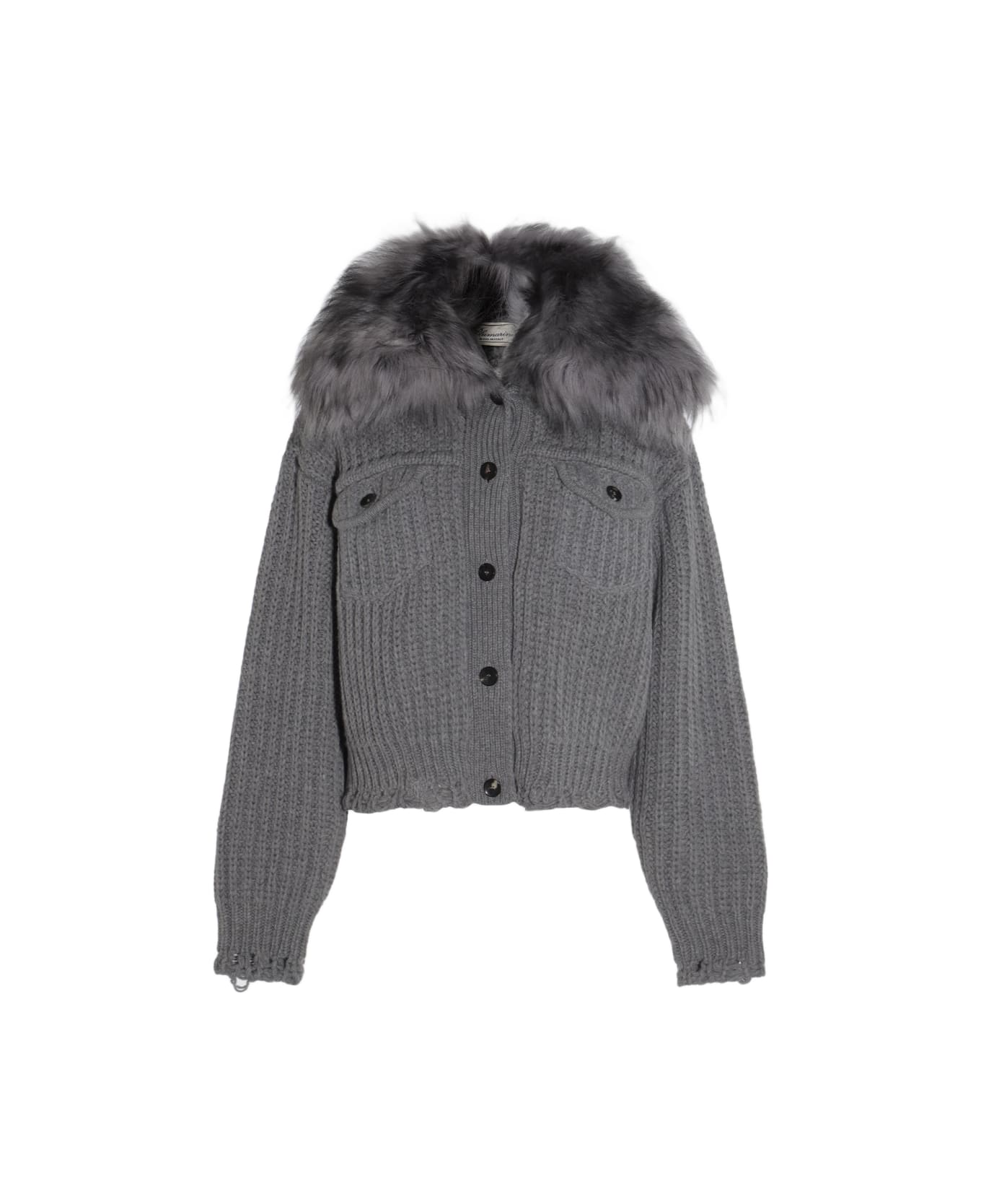 Blumarine Grey Casual Jacket - GREY EXCALIBUR
