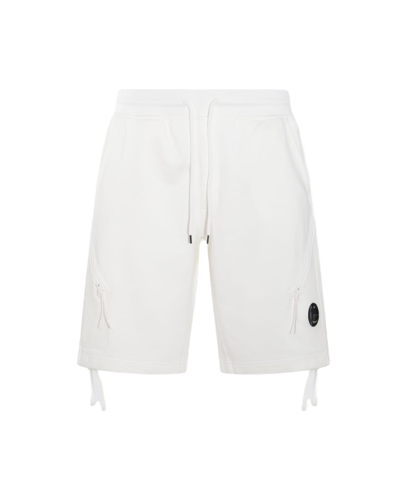 C.P. Company White Cotton Shorts - GAUZE WHITE