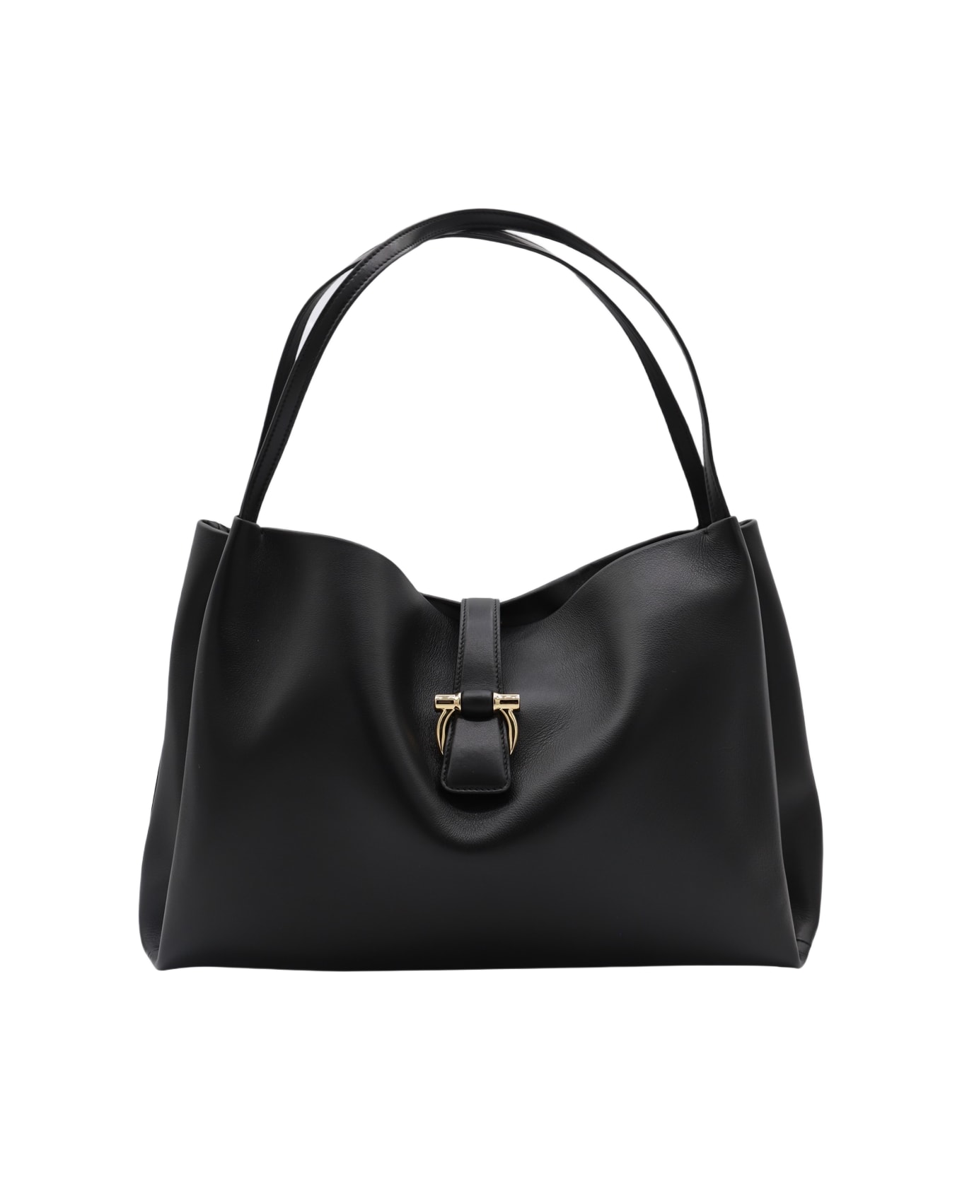 Ferragamo Black Leather Shoulder Bag - Black