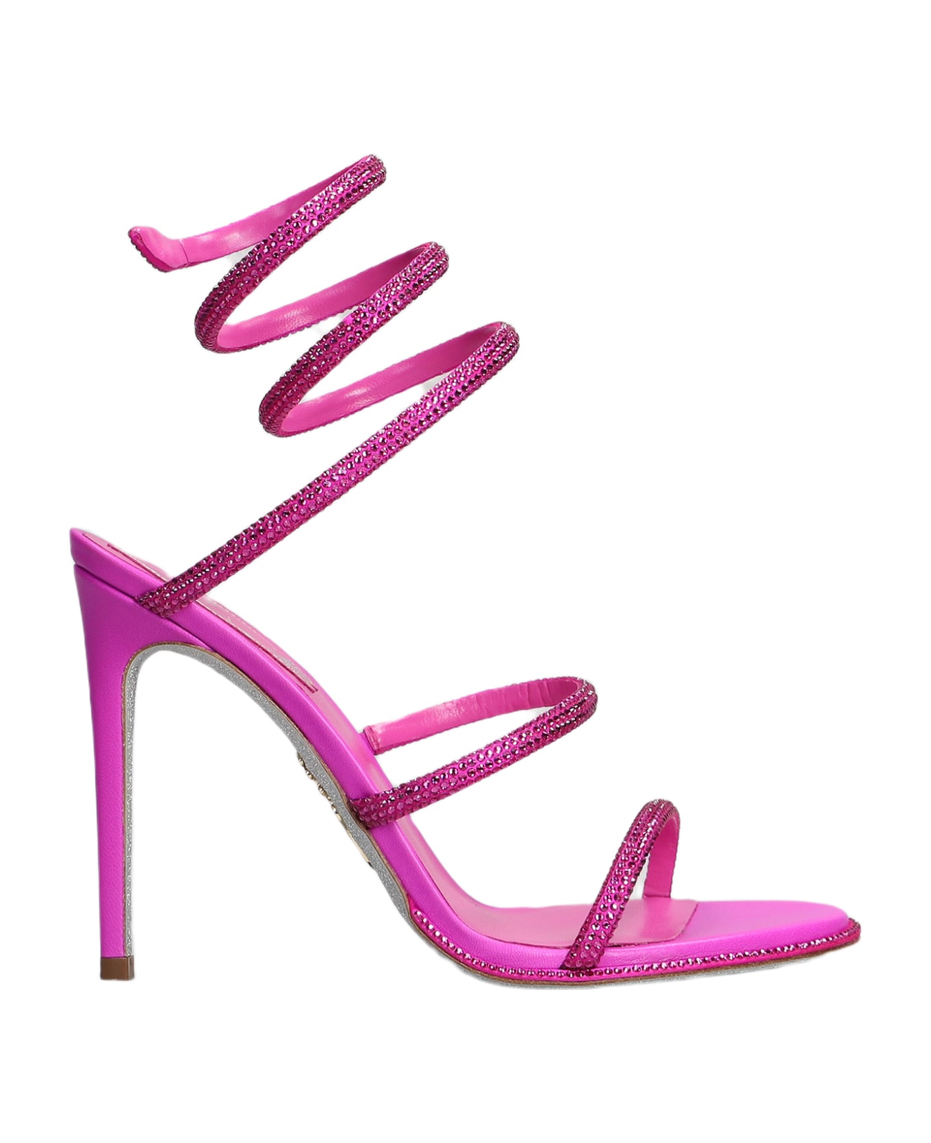 René Caovilla Cleo  Sandals In Fuxia Leather - fuxia