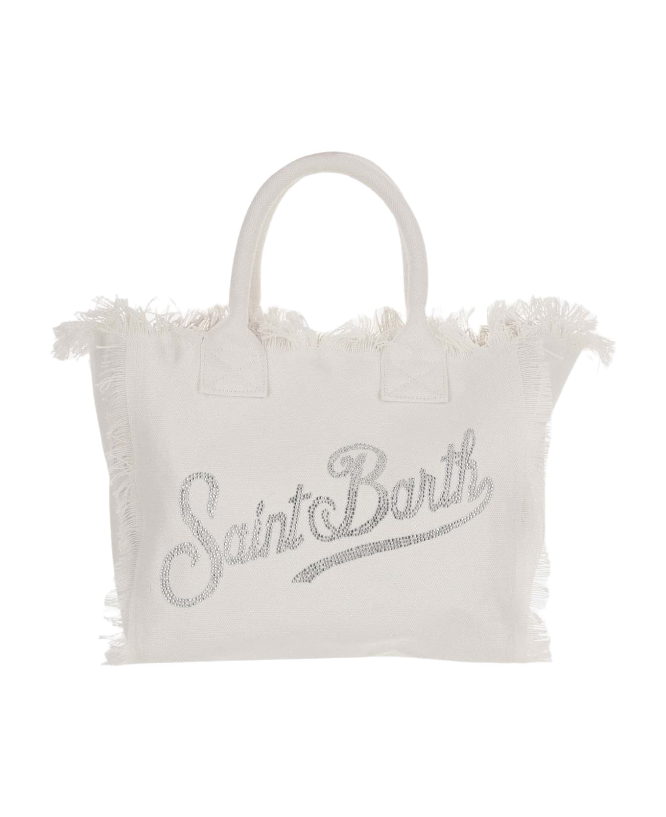 MC2 Saint Barth Rhinestone Logo Vanity Bag - White トートバッグ