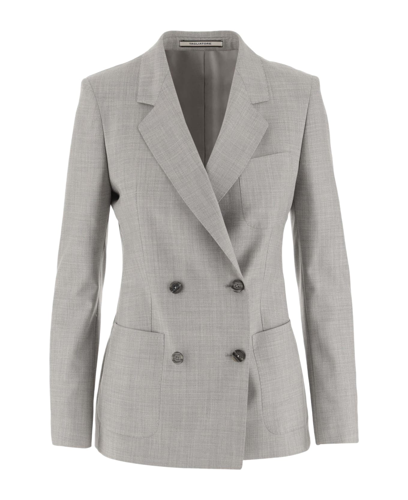 Tagliatore Wool And Silk Double-breasted Jacket - Grey
