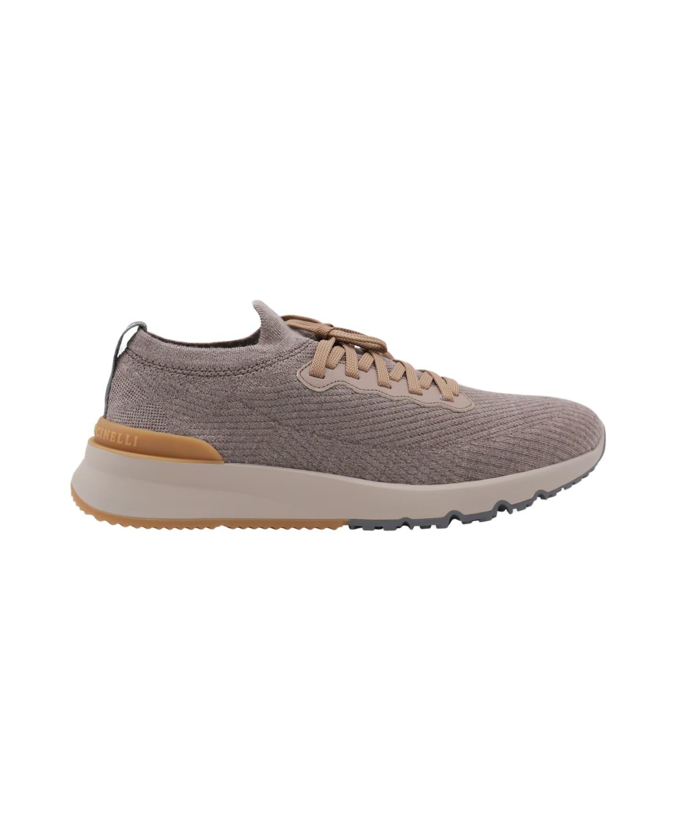 Brunello Cucinelli Grey And Beige Sneakers