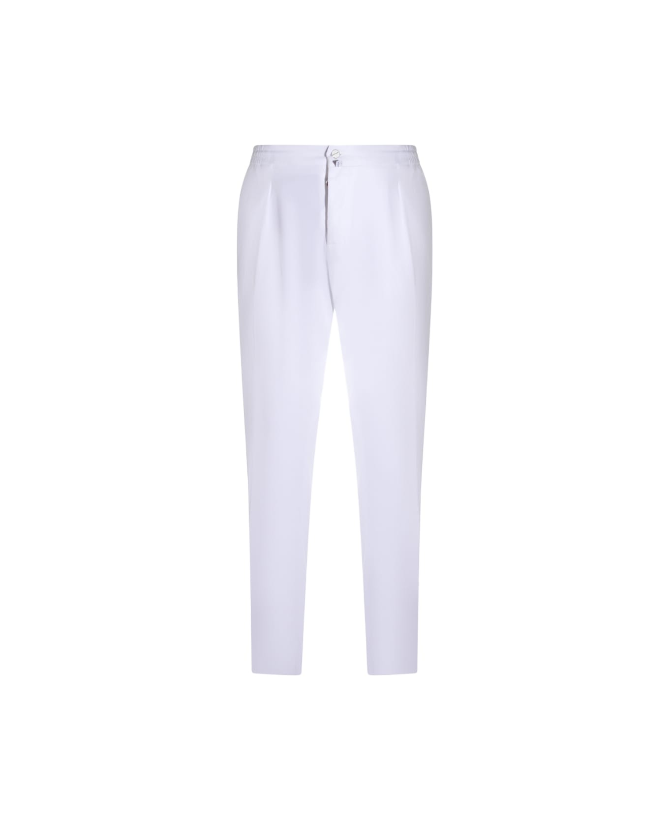 Kiton White Linen Pants - White
