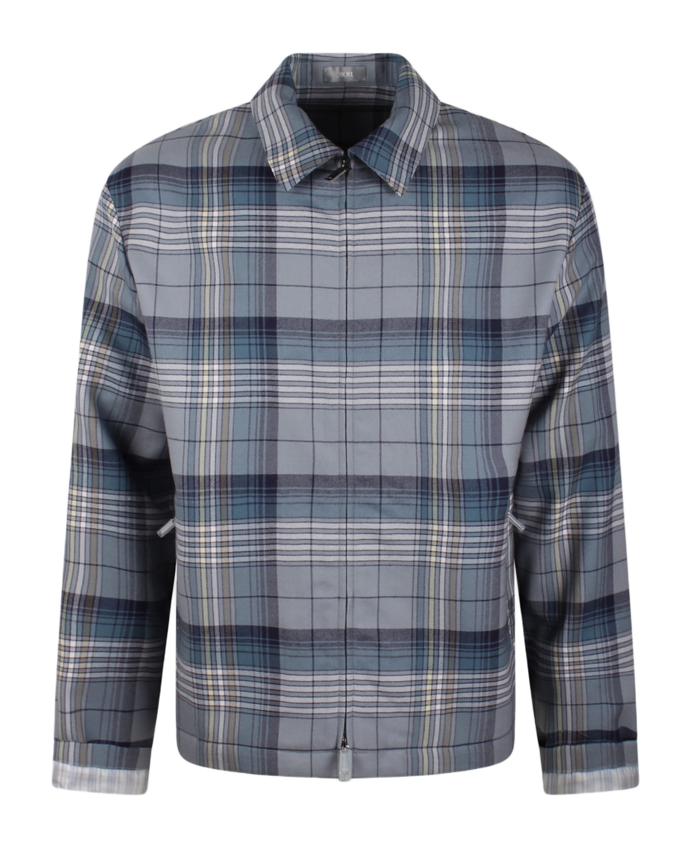Dior Zipped Checked Shirt - Grey シャツ