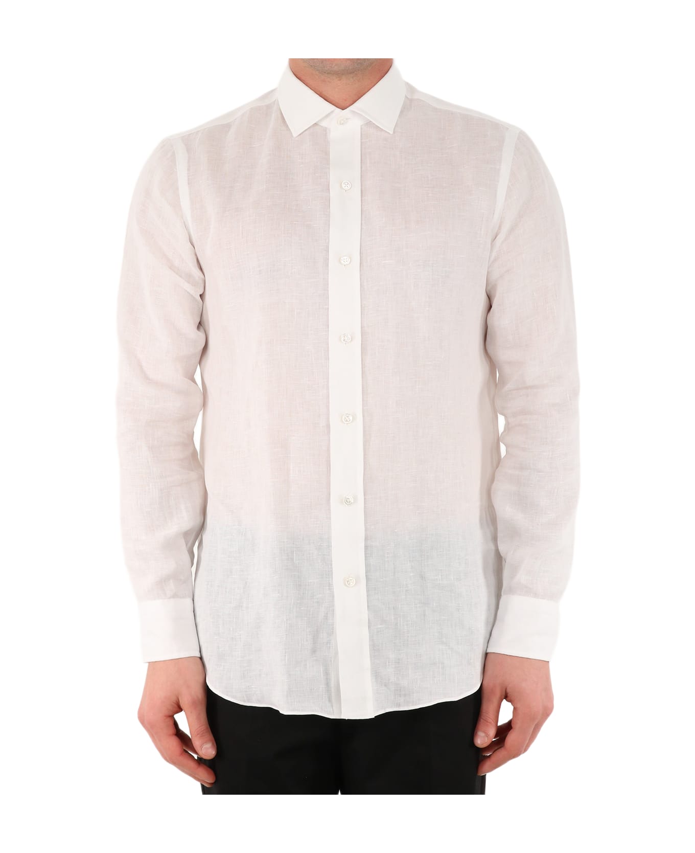 Salvatore Piccolo White Linen Shirt - WHITE