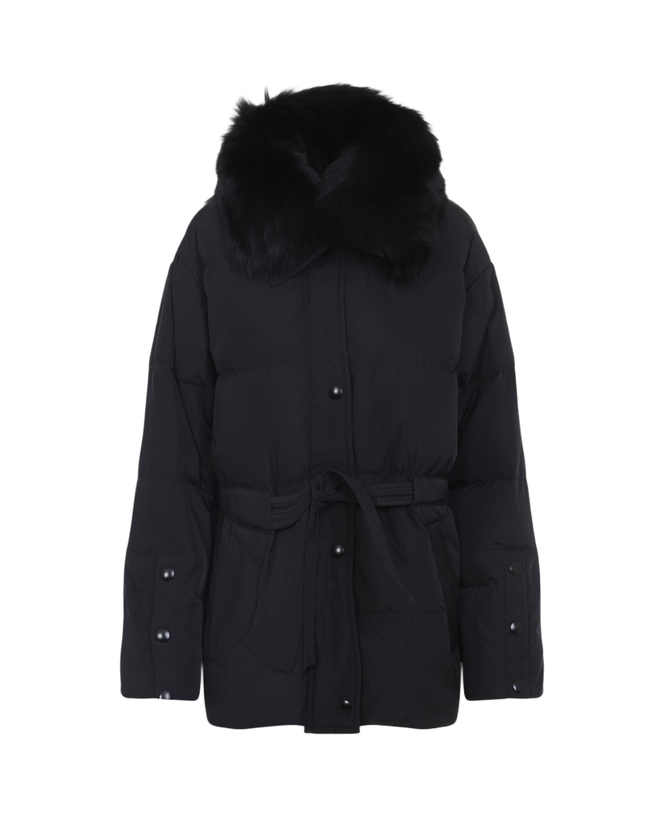 Yves Salomon Polyester Down Jacket - Noir