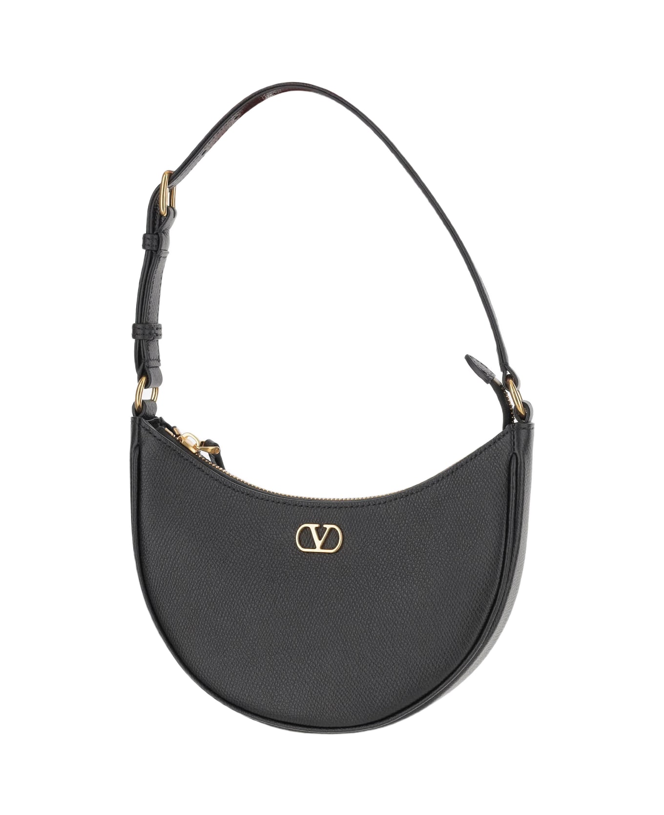 Valentino Garavani Mini Vlogo Signature Calfskin Hobo Bag - Black