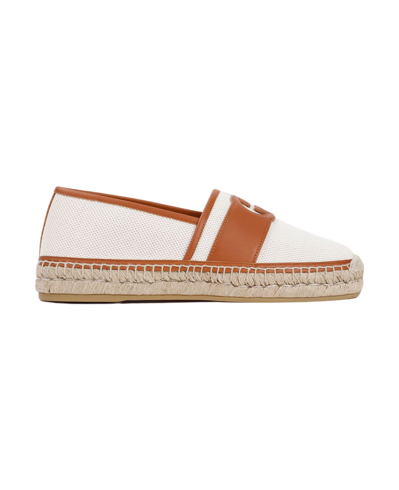 Gucci Logo Cut-out Slip-on Espadrilles - Beige Natural