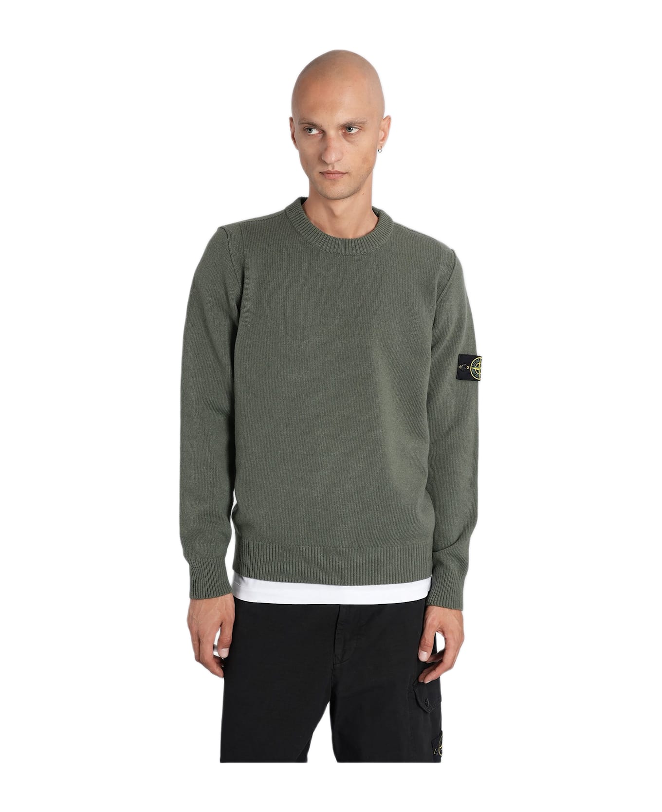 Stone Island Knitwear In Green Wool - MILITARY GREEN