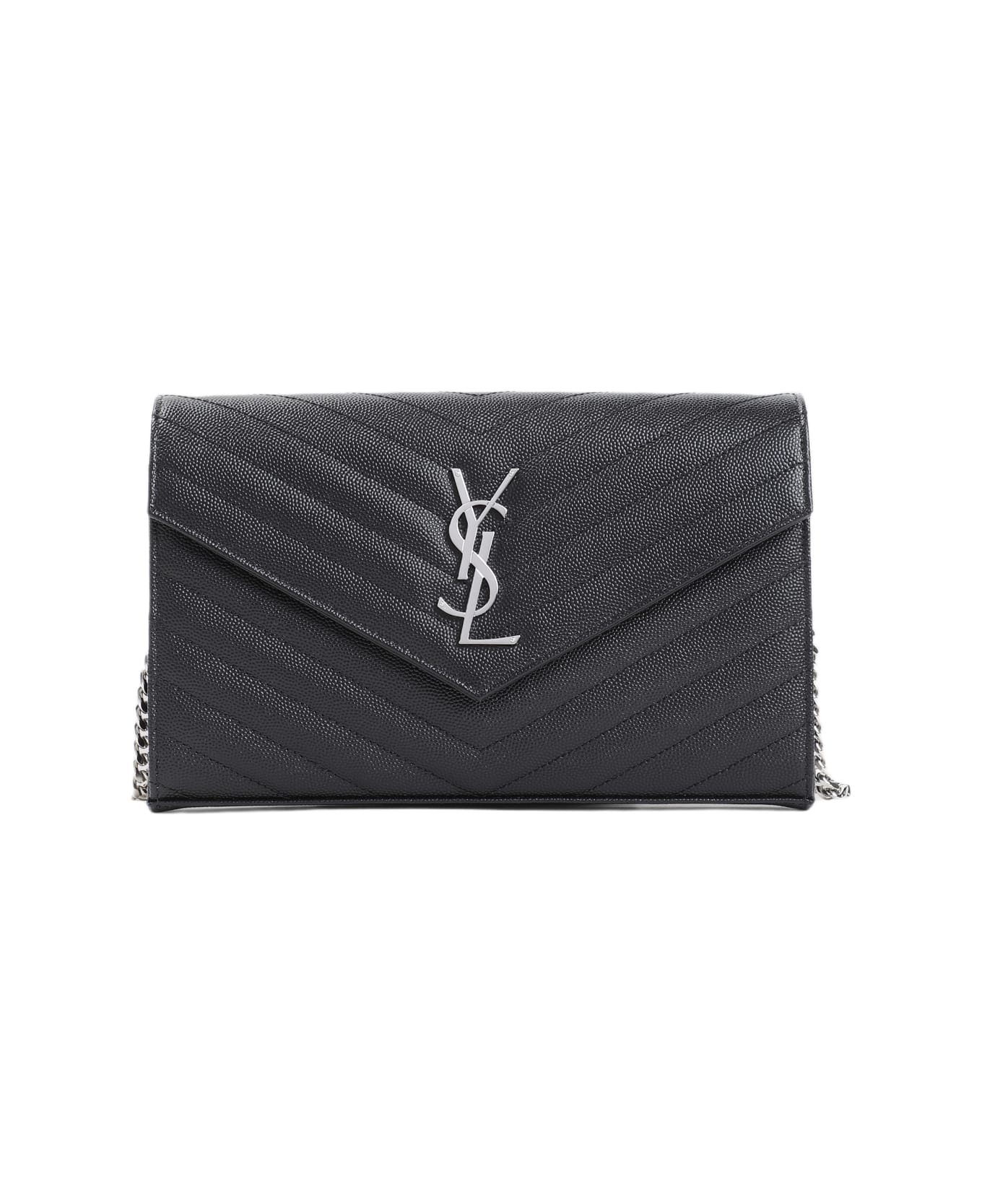 Saint Laurent Ysl Chain Wallet - Nero