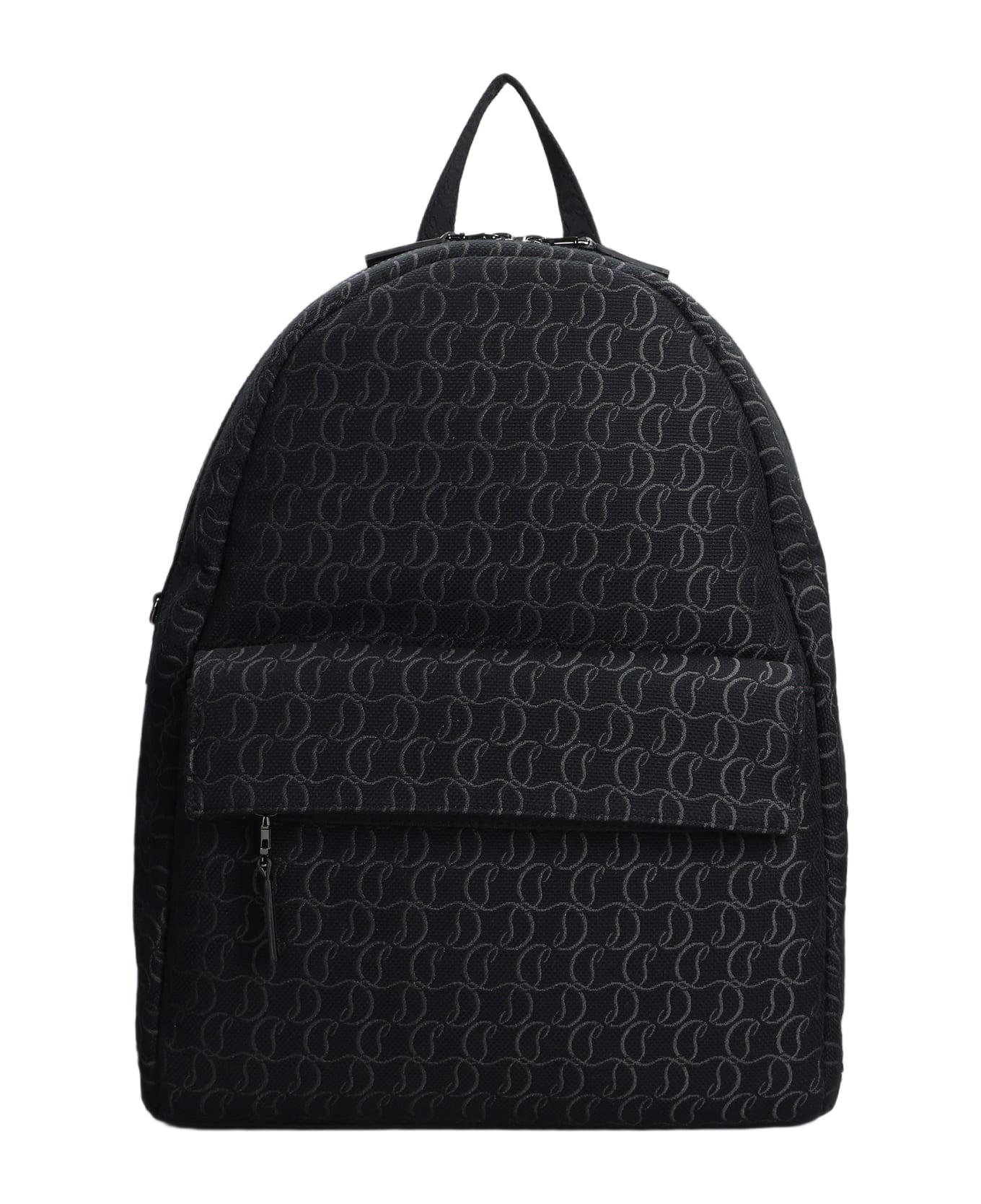 Christian Louboutin Zip N Flap Backpack In Black Cotton - black