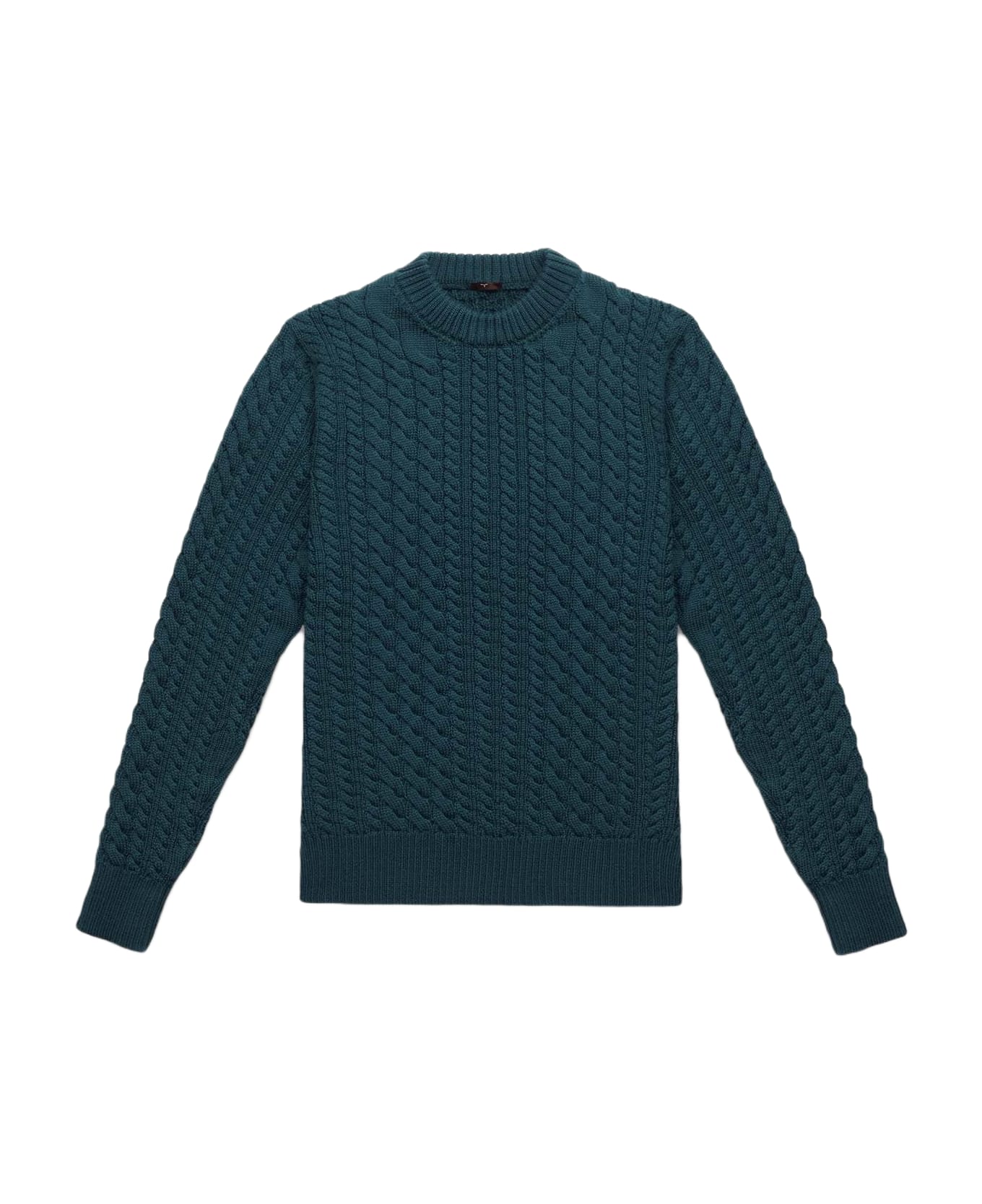 Larusmiani Cable Knit Sweater 'col Du Pillon' Sweater - Teal