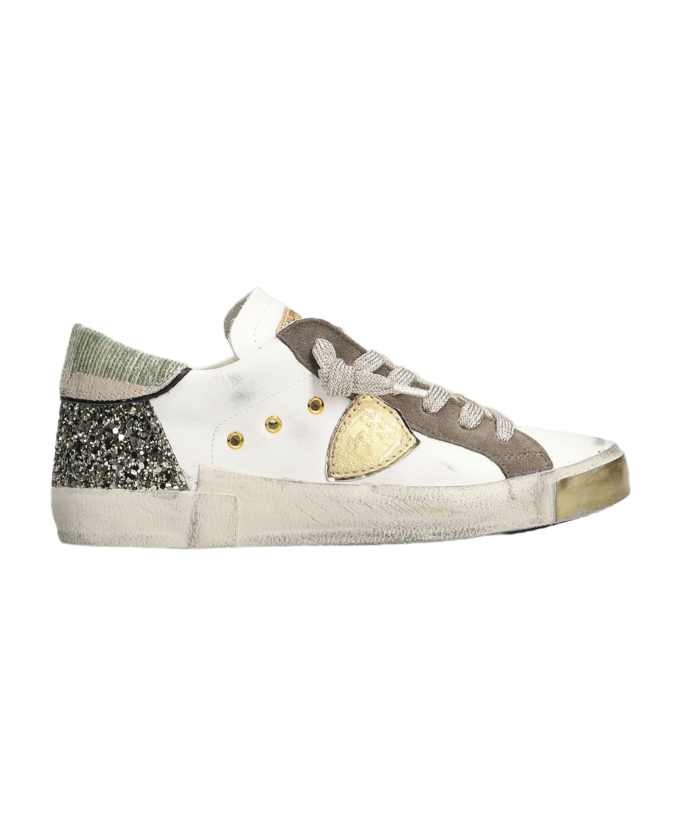 Philippe Model Prsx Low Sneakers In White Leather - white