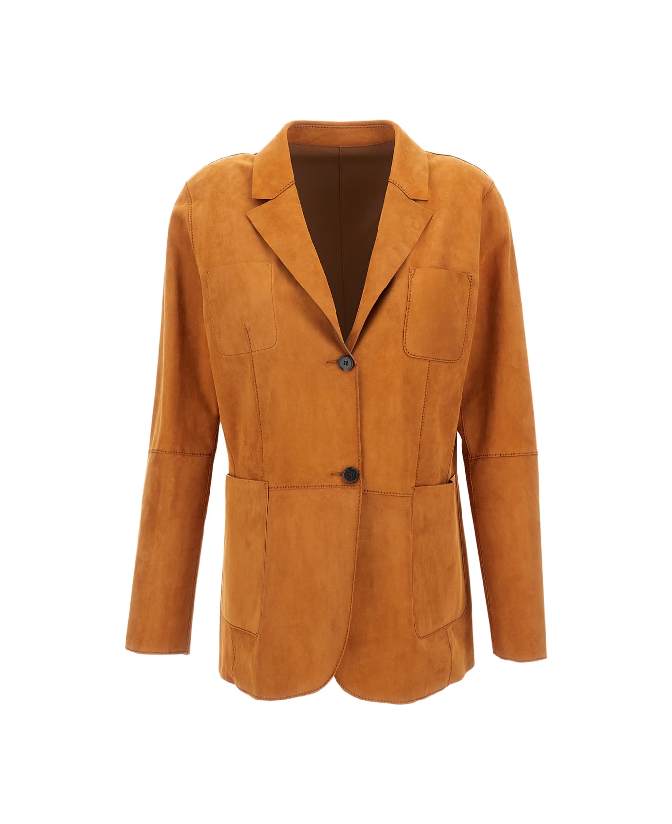 Desa 1972 Reversible Leather Blazer - Brown