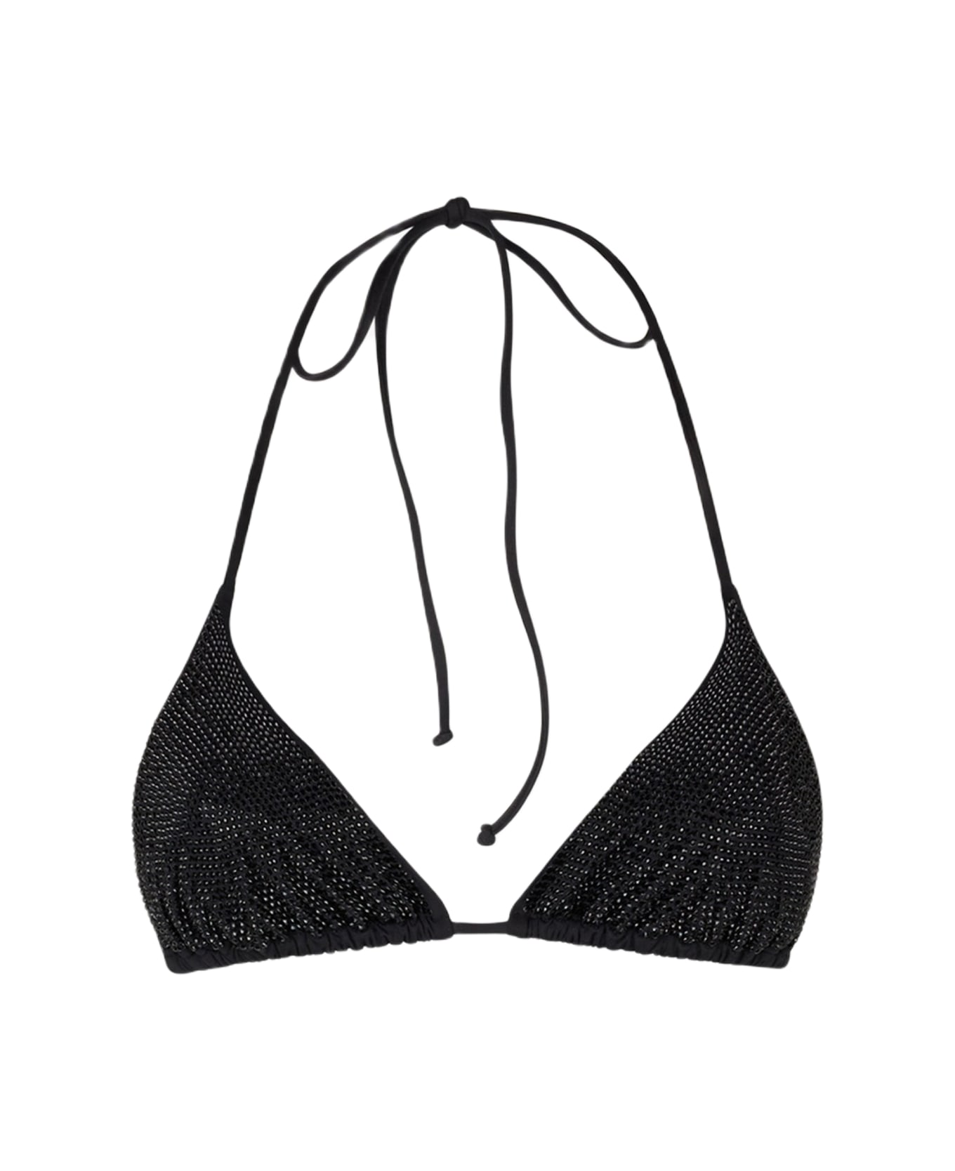 MC2 Saint Barth Woman Triangle Top Swimsuit With Black Strass - BLACK