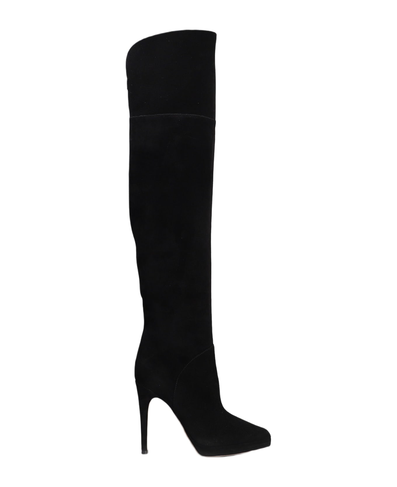 Casadei High Heels Boots In Black Suede - black