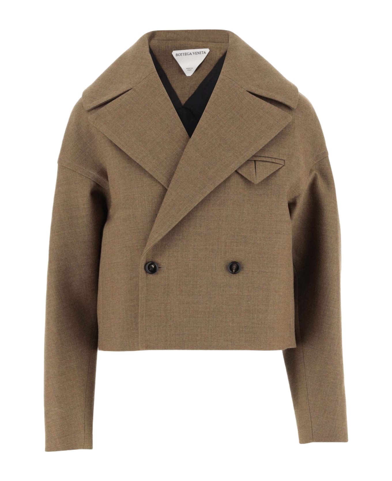Bottega Veneta Wool And Silk Double-breasted Jacket - Light Brown