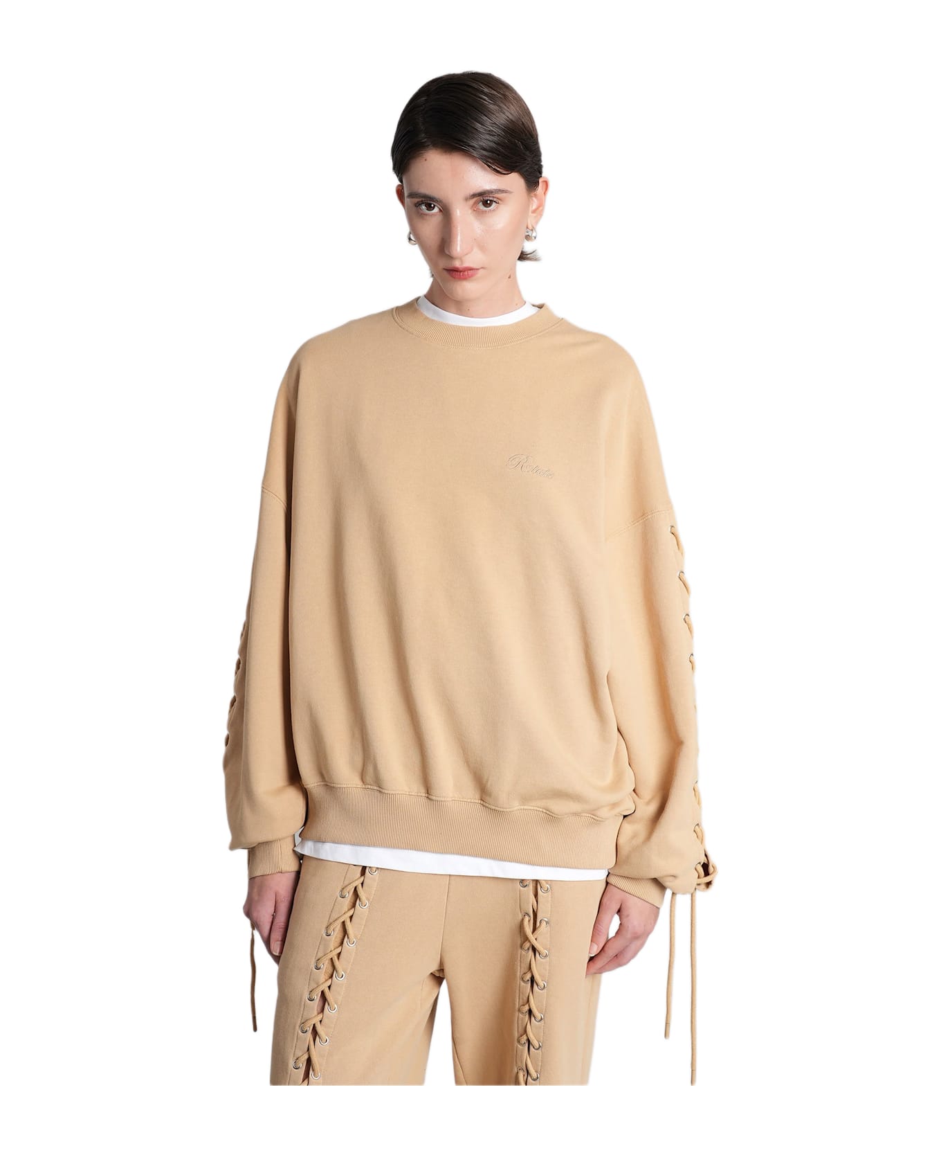 Rotate by Birger Christensen Sweatshirt In Camel Cotton - Camel
