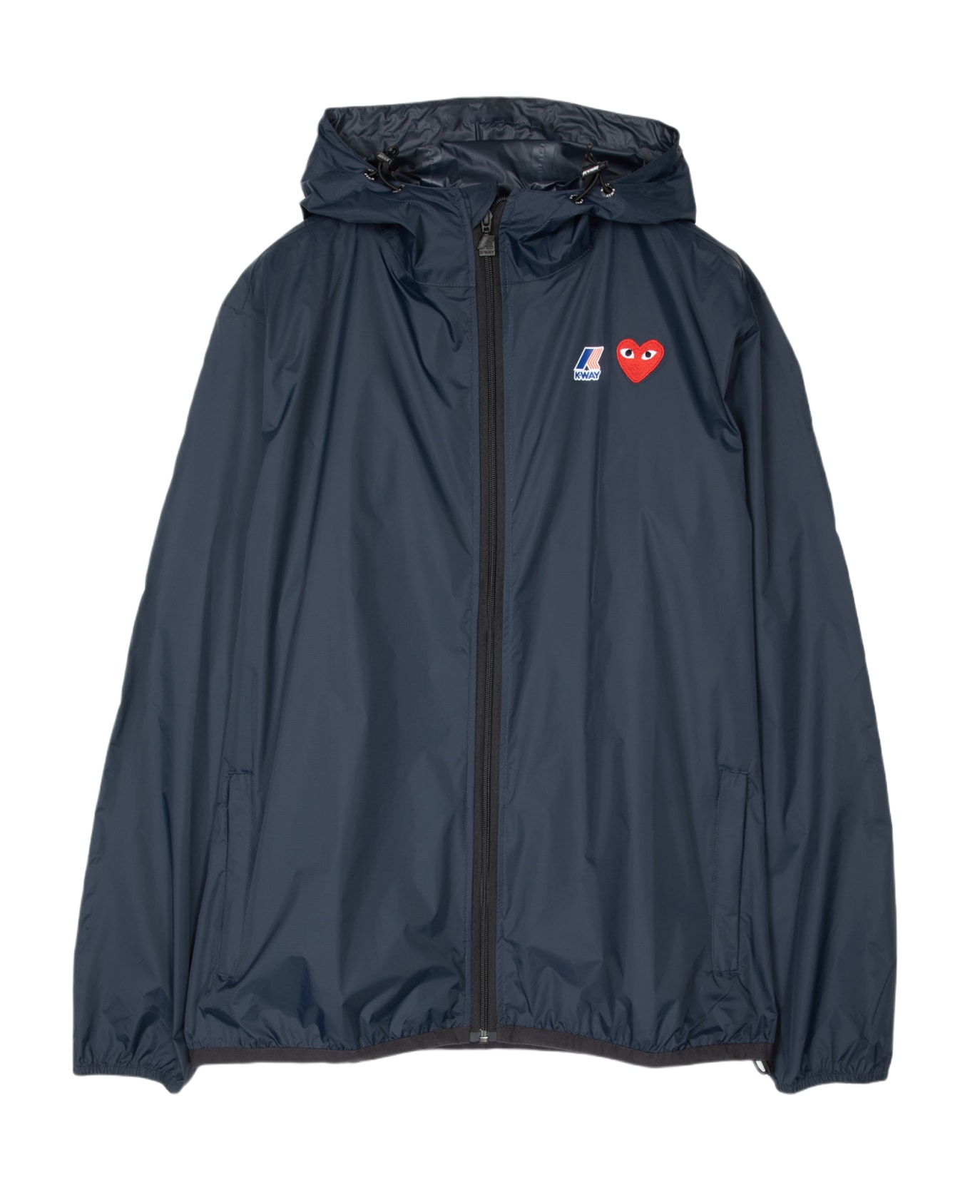 Comme des Garçons Play Unisex Jacket Navy blue nylon K-Way jacket - Blu