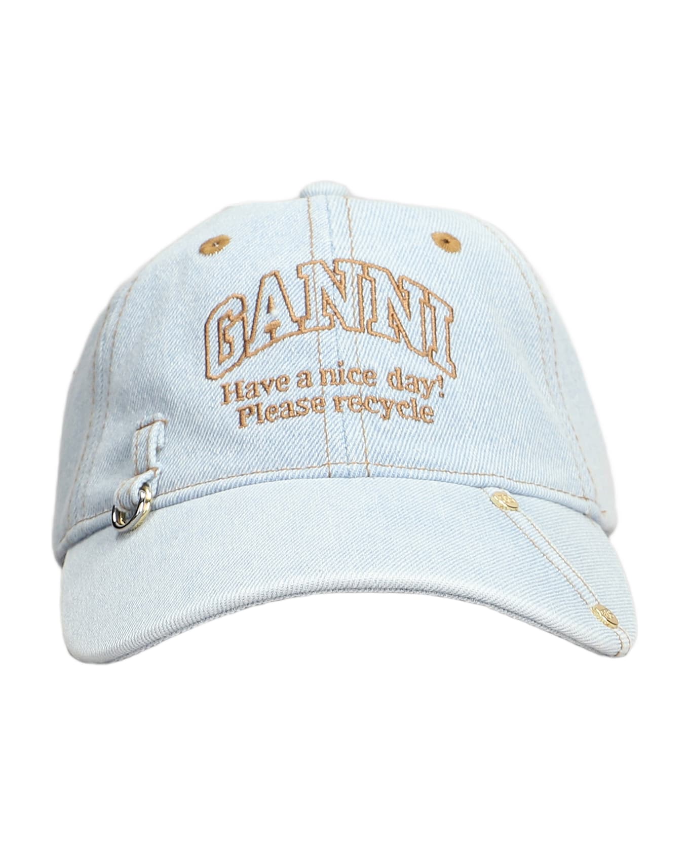 Ganni Hats In Blue Cotton - blu
