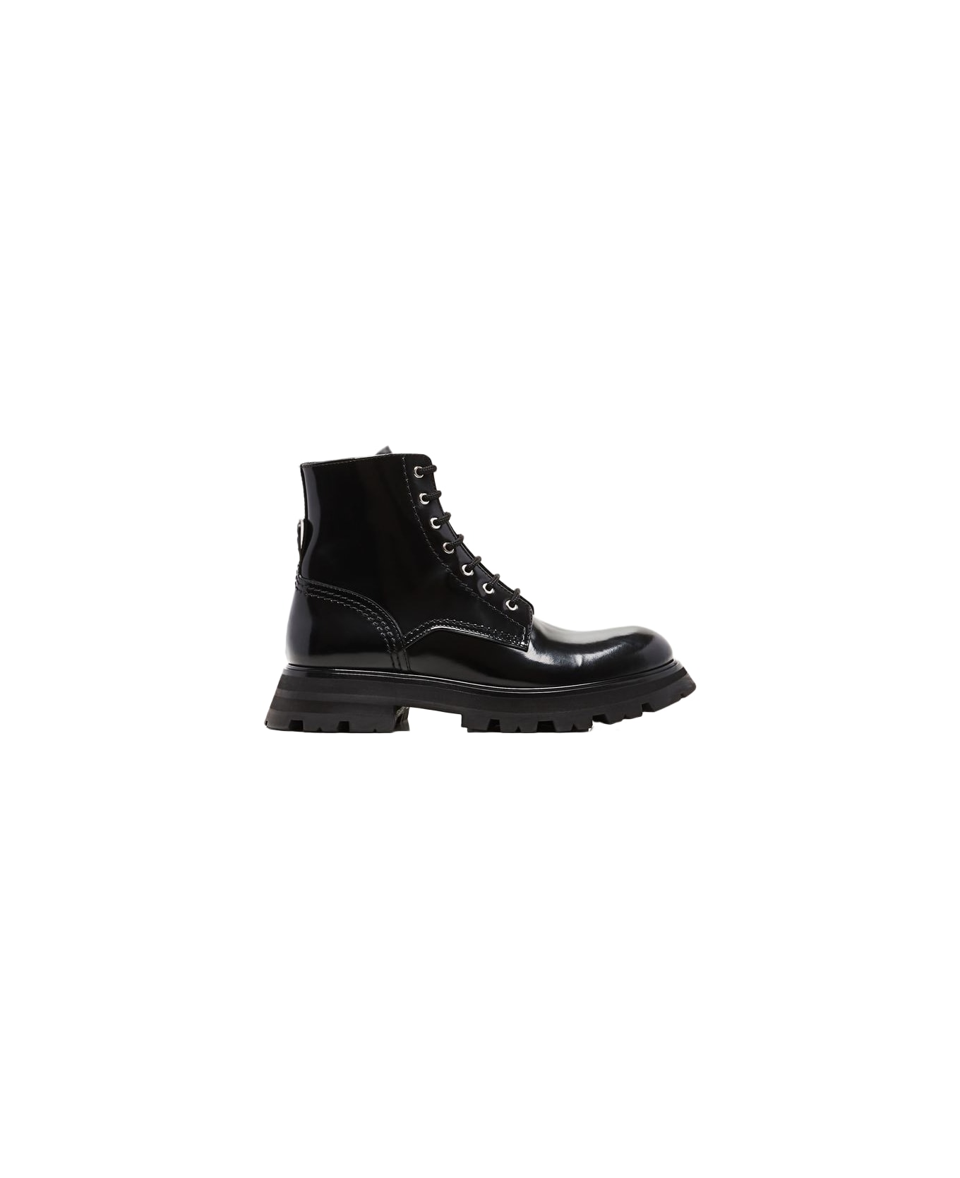 Alexander McQueen Laced Combat Boots - Black