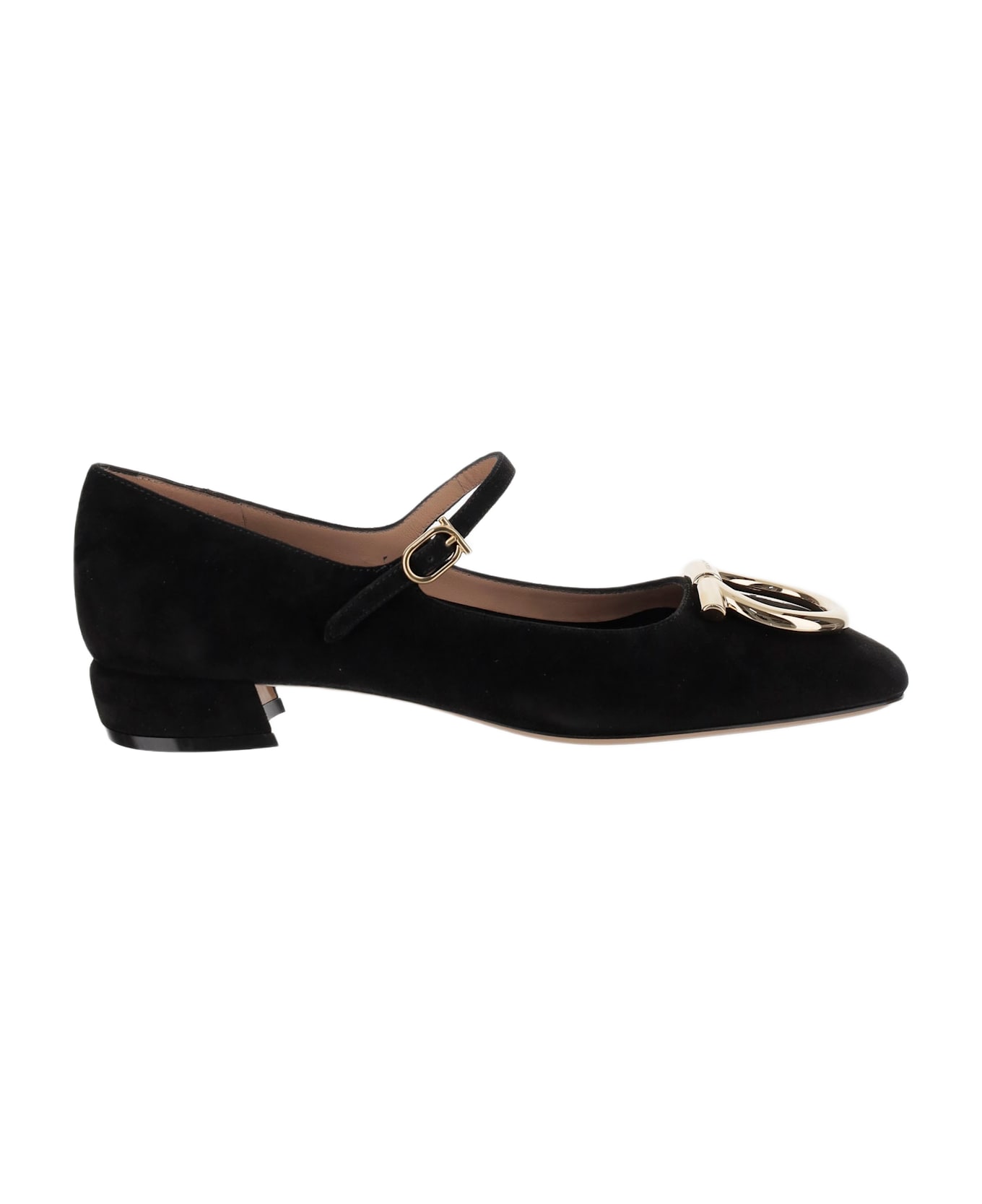 Ferragamo Leather Ballerinas - Black