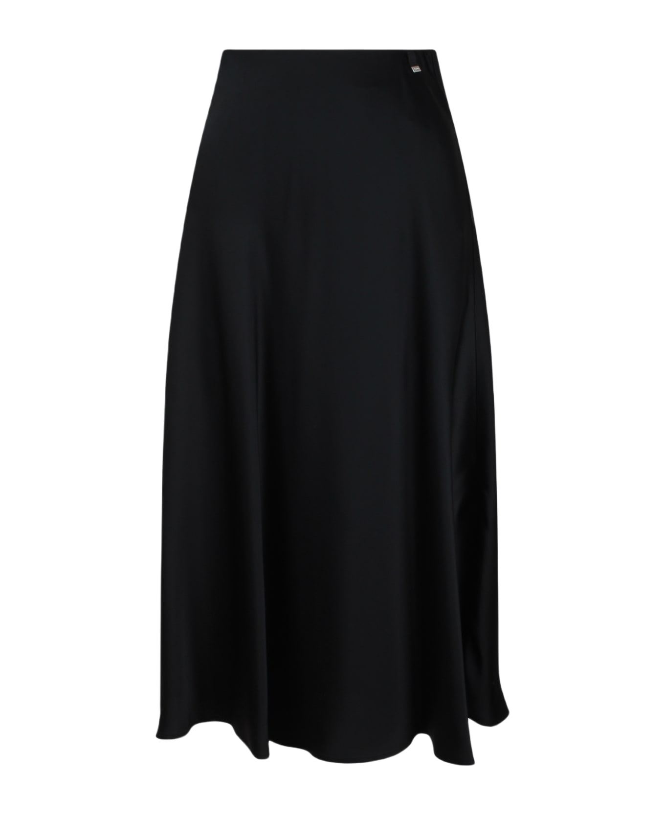 Herno Satin Fluid Skirt - Nero