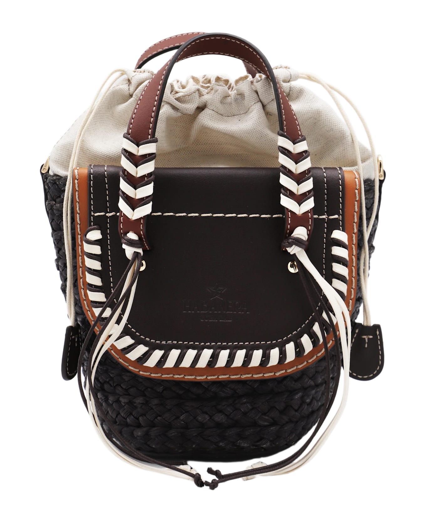 Cuba Lab Black Leather Habanera Satchels Bag - EBONY