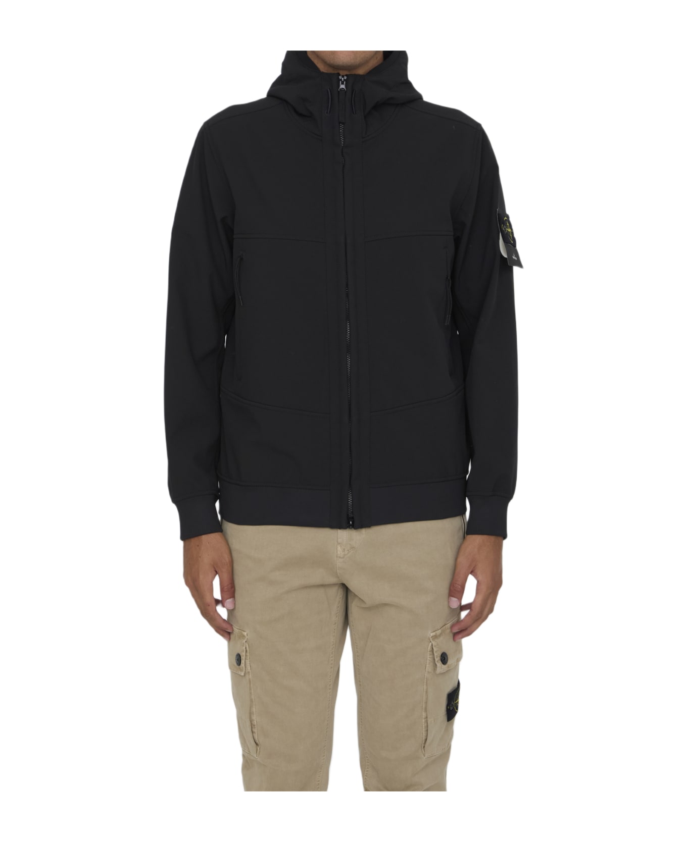 Stone Island Soft Shell-r Jacket - BLACK