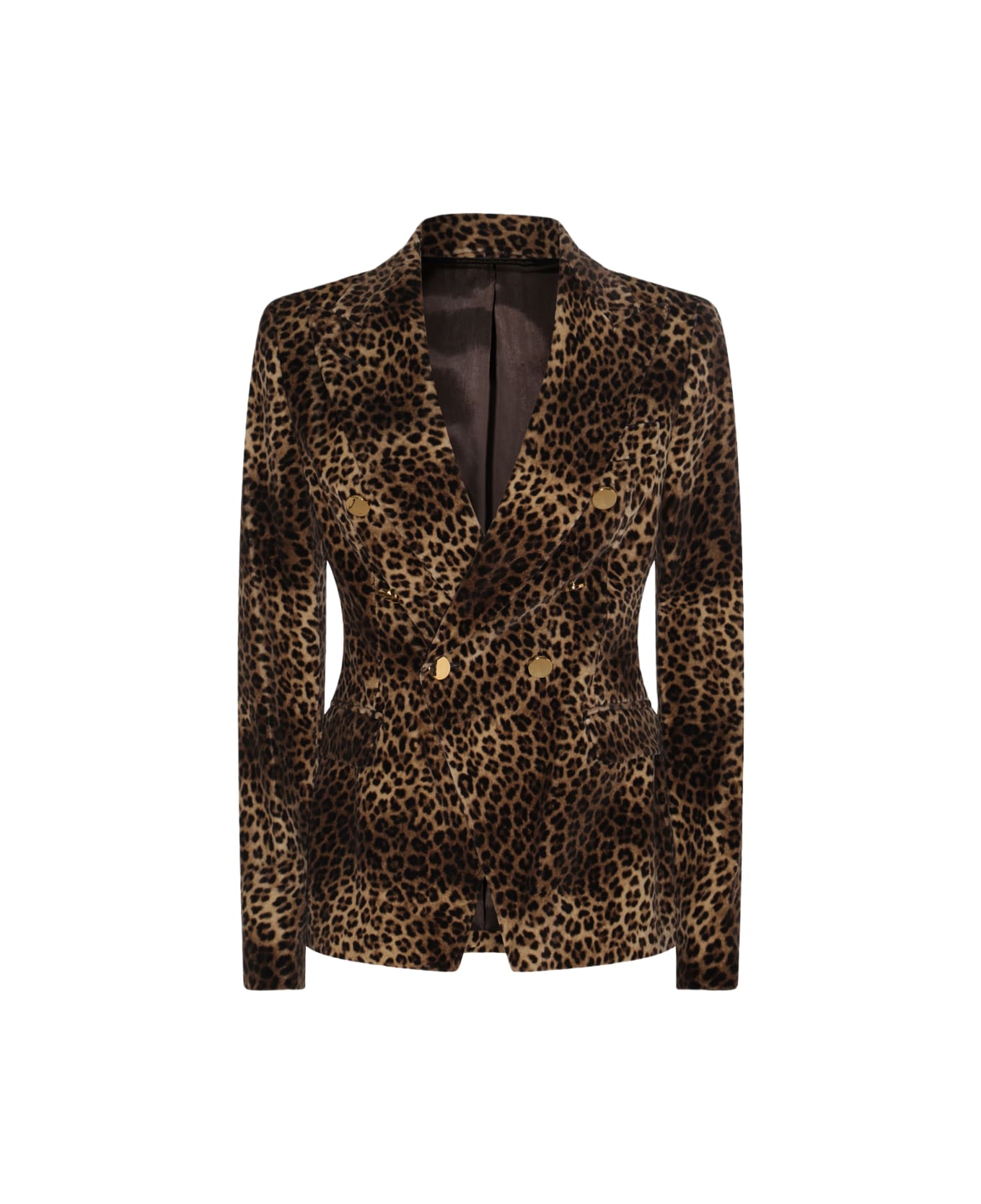 Tagliatore Leopard Virgin Wool And Cashmere Blend Jalicya Blazer - Brown