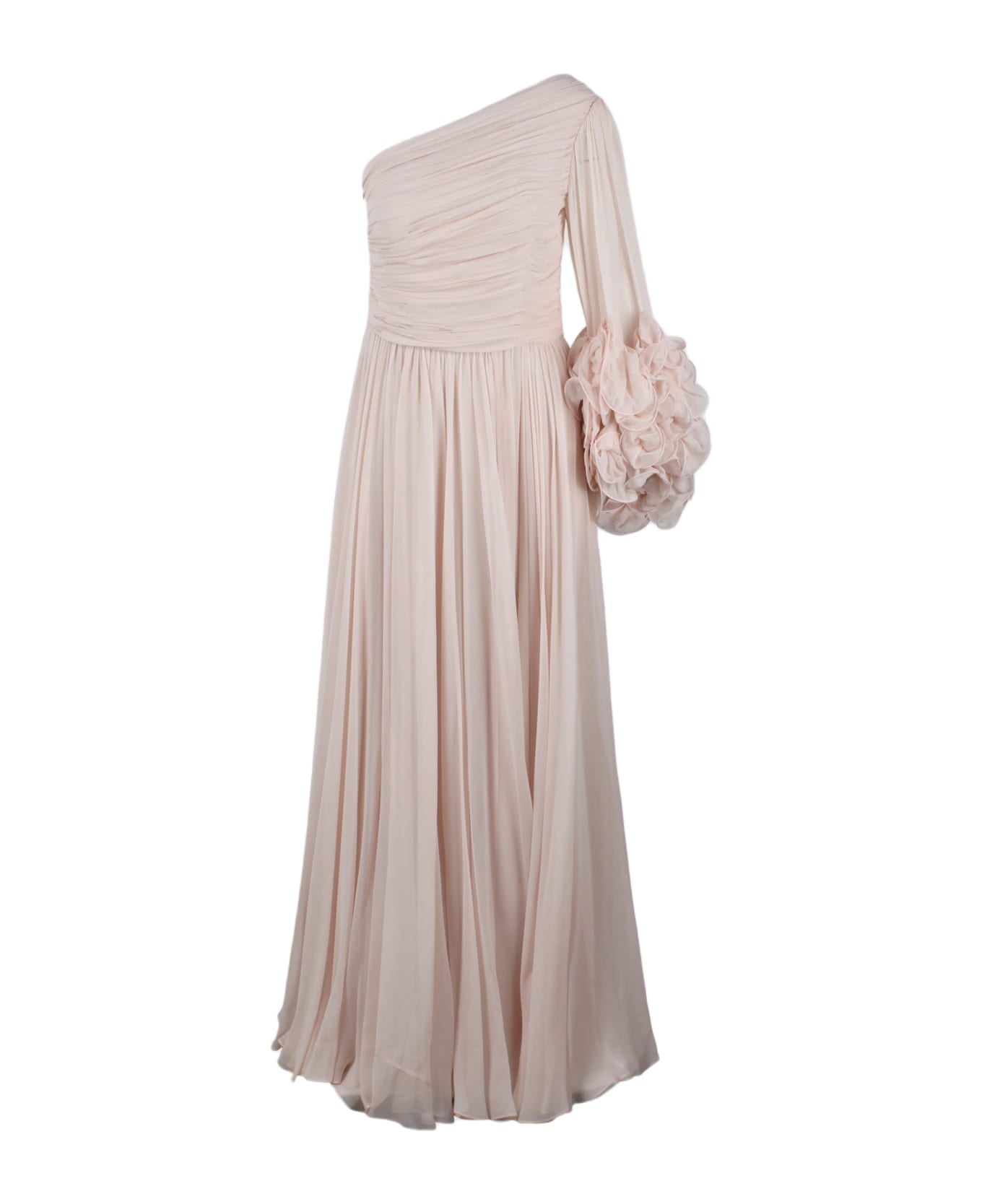 Costarellos Aziza Silk Georgette Gown - Pink & Purple
