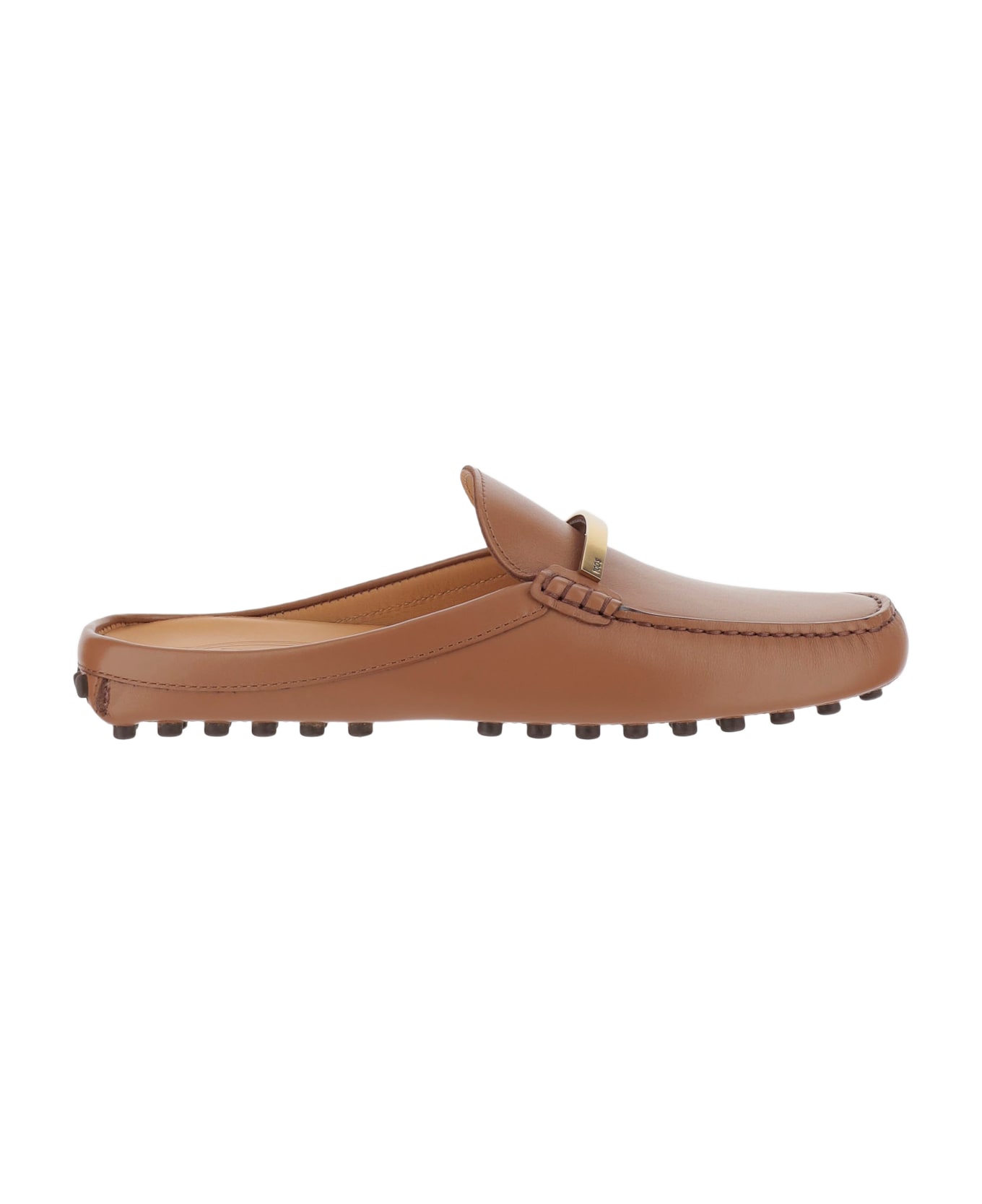 Tod's Leather Gommino Sabot - Beige