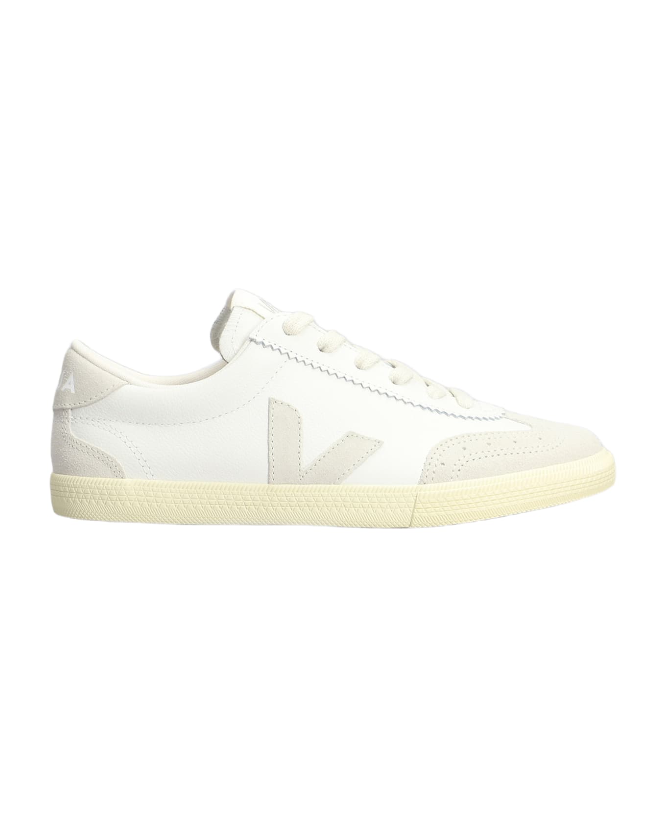 Veja Volley Sneakers In White Suede And Leather - WHITE