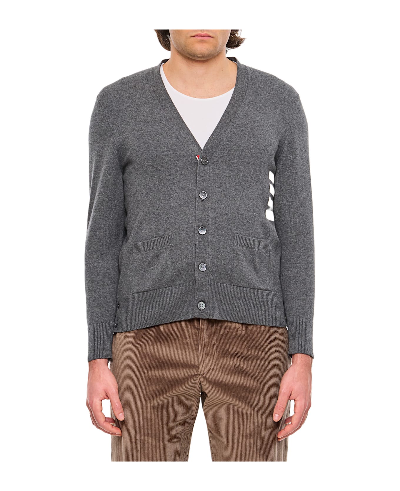 Thom Browne 4bar Cardigan - Grey