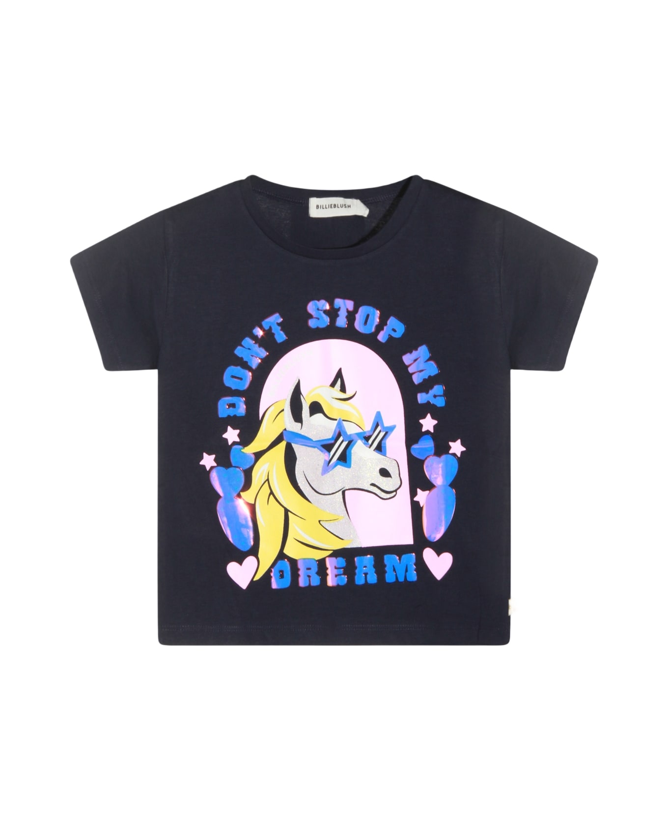Billieblush Blue Cotton T-shirt - Marine