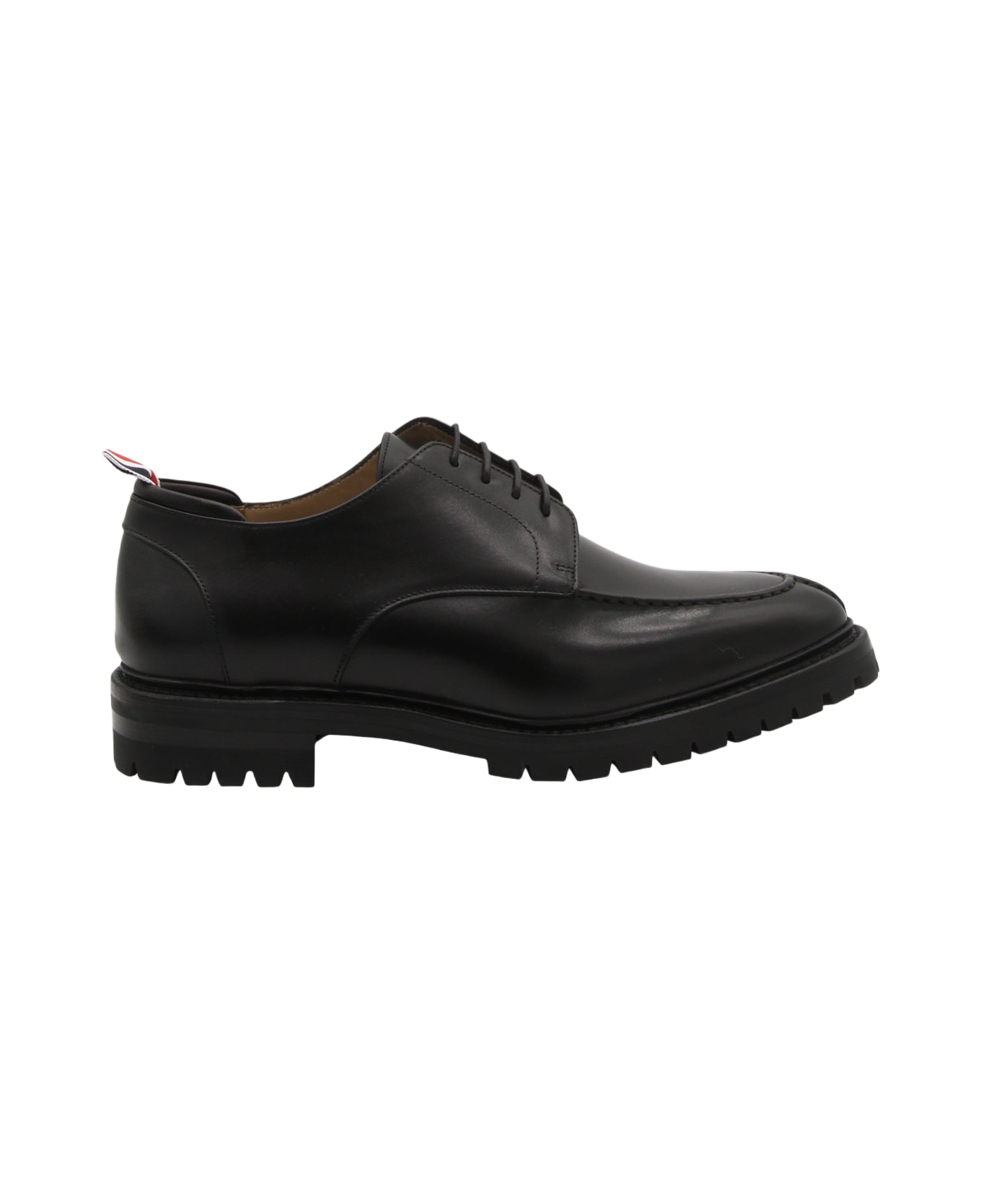 Thom Browne Black Leather Lace Up Shoes | italist