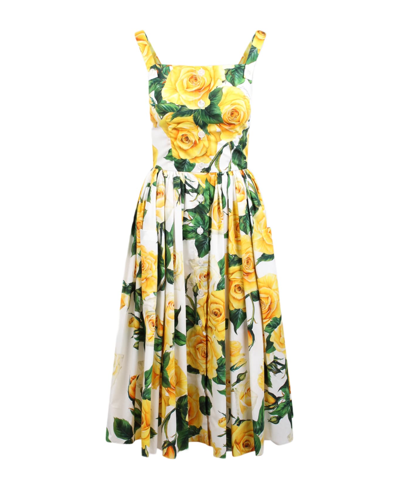 Dolce & Gabbana Roses Print Midi Dress