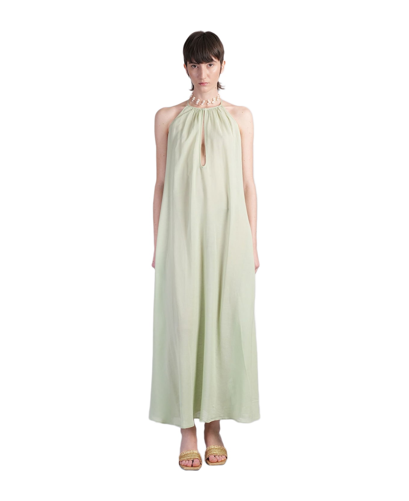 Cult Gaia Orla Long Dress In Green Viscose - green