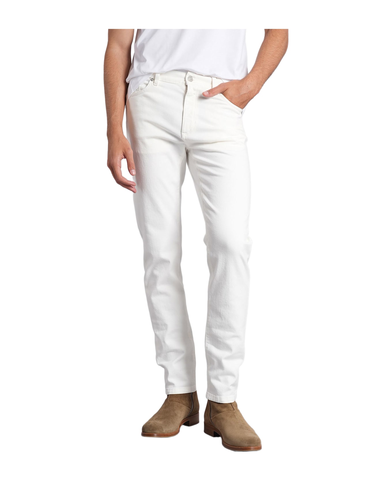 Zegna Jeans In White Denim - white