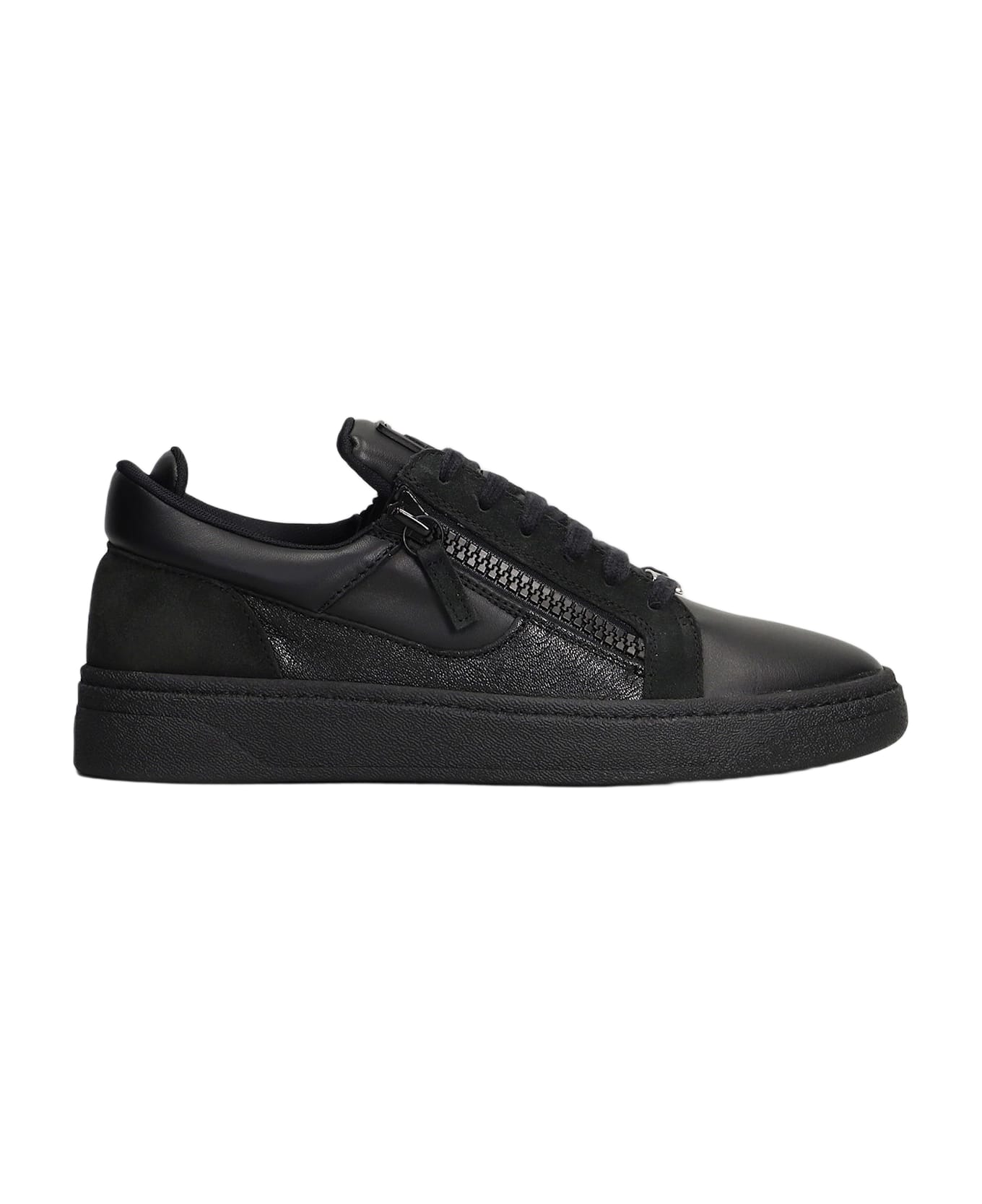 Giuseppe Zanotti Gz94 Sneakers In Black Suede And Leather - black