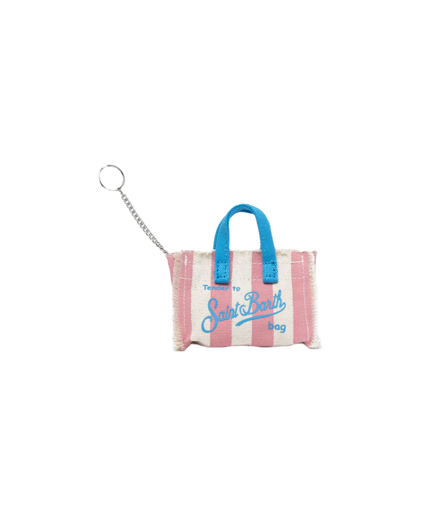 MC2 Saint Barth Pink Striped Cotton Canvas Key Holder - PINK