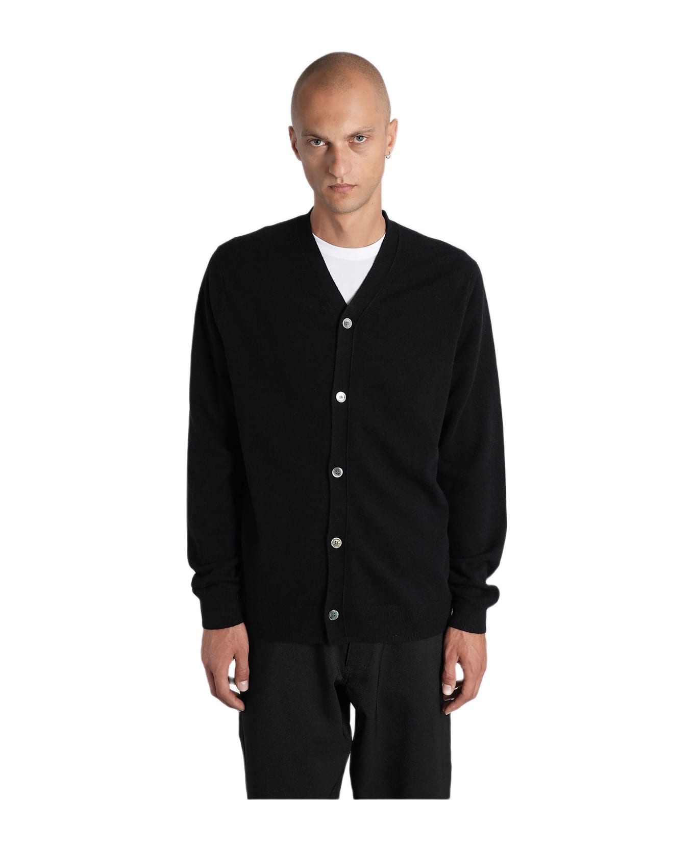 Comme des Garçons Shirt Cardigan In Black Wool - black