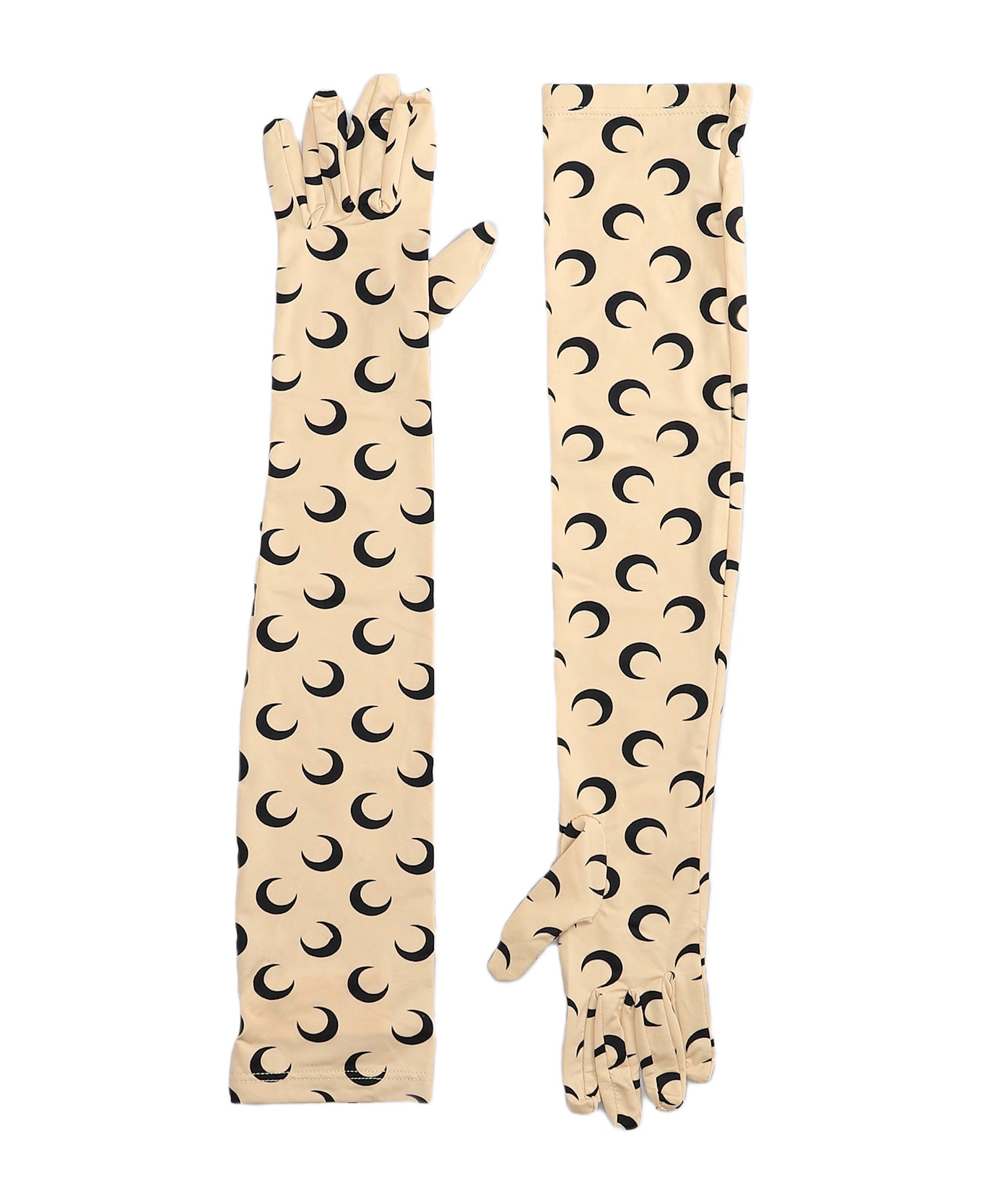 Marine Serre Gloves In Beige Polyamide - beige