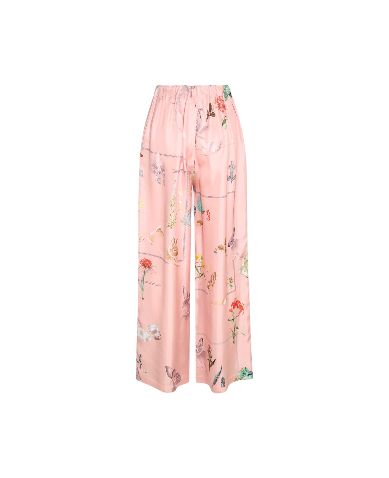 Lanvin Pink Silk Floreal Pants - Pink ボトムス