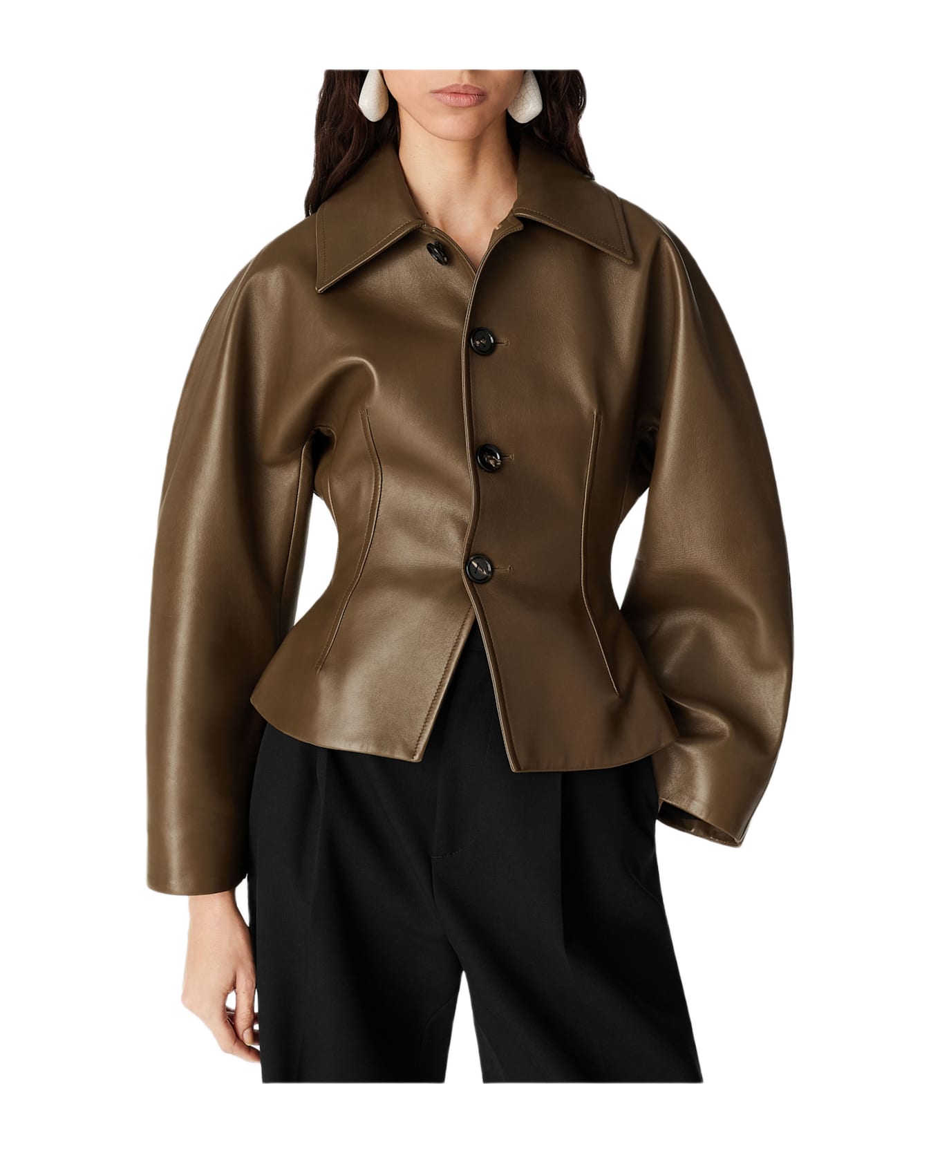 Bottega Veneta Leather Jacket - Brown