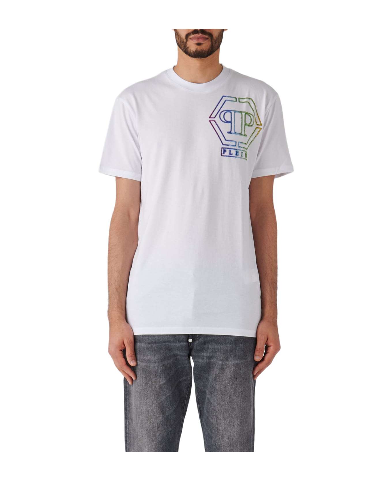 Philipp Plein T-shirt V-neck Ss T-shirt - BIANCO