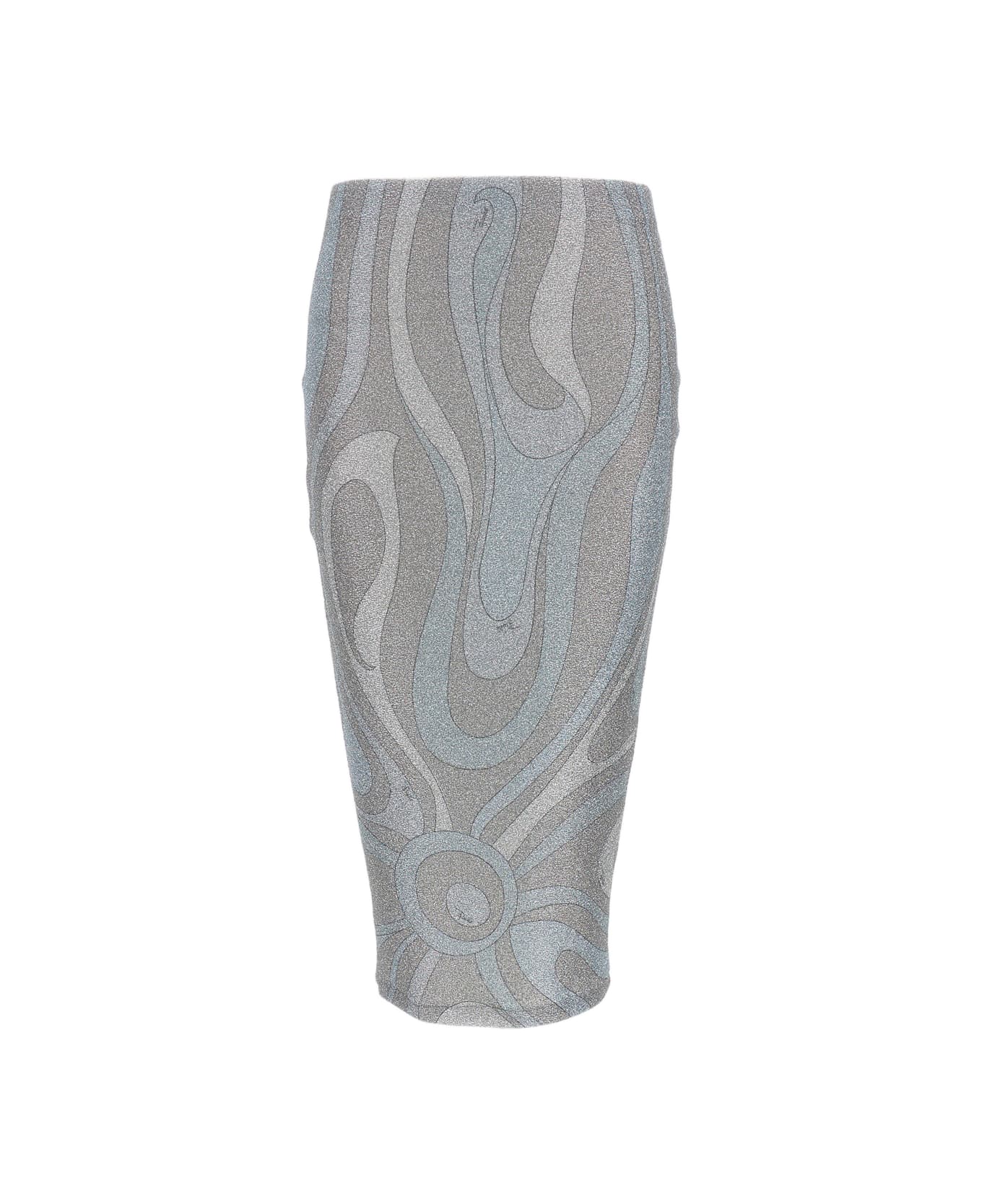 Pucci Skirt - Jersey Lame
 - Silver