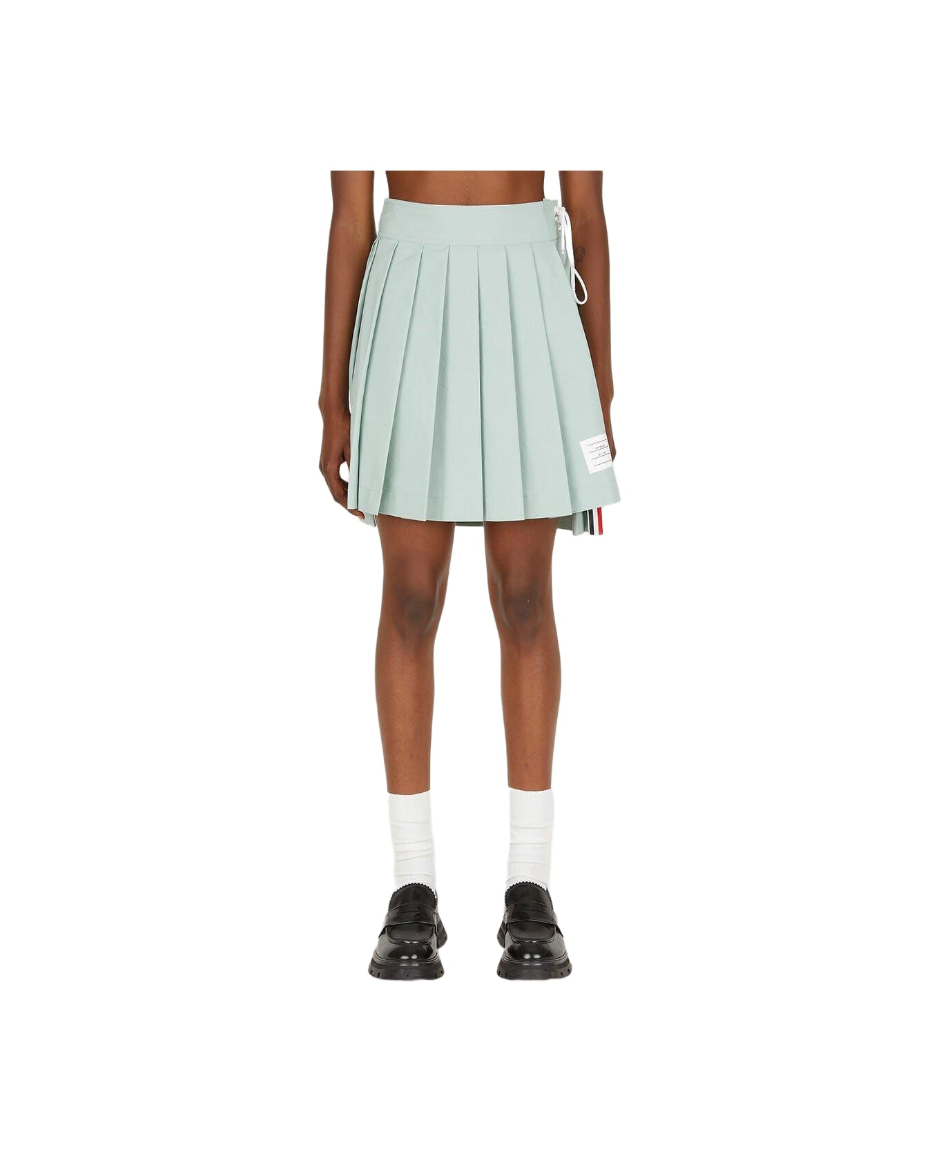 Thom Browne Striped Pleated Mini Skirt - NAVY